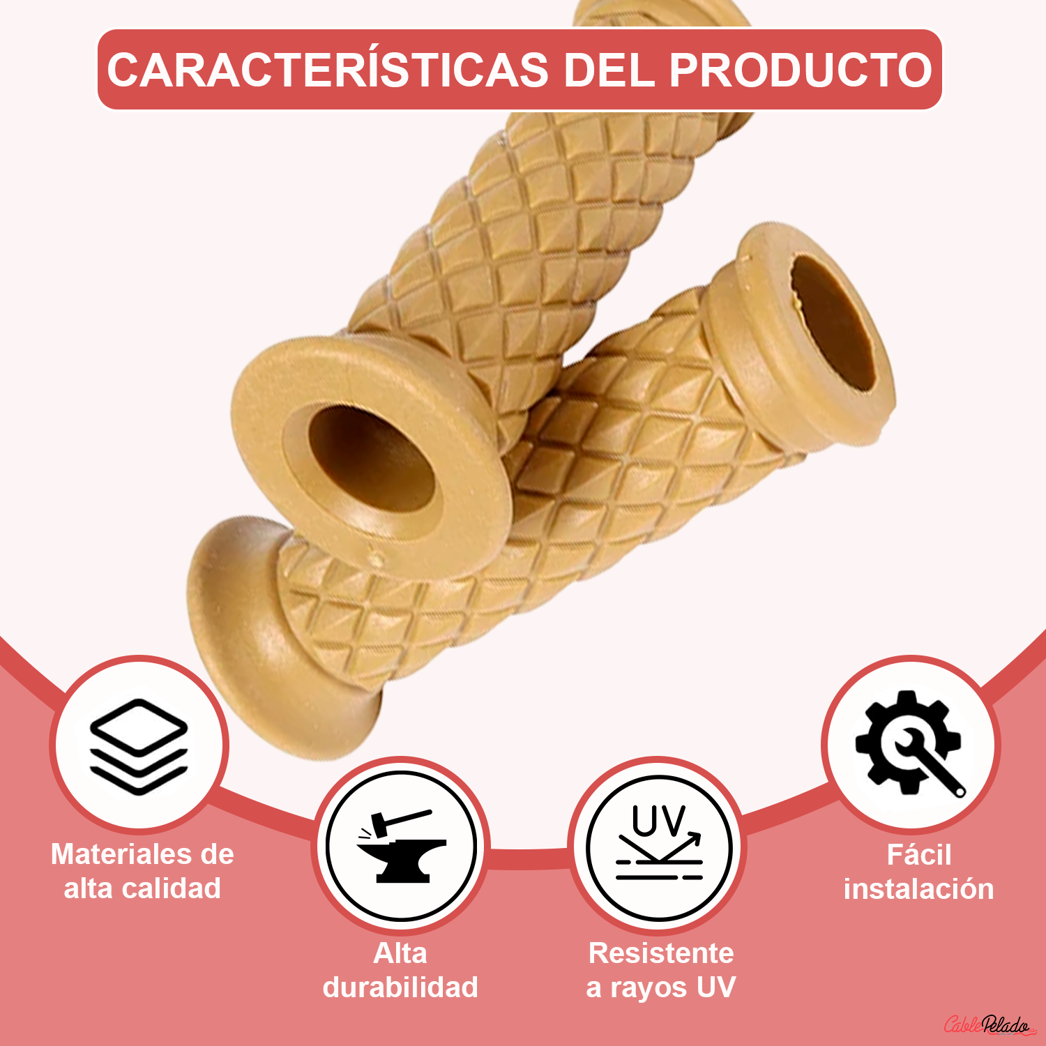 Empuñadura Para Manillar Motocicleta 22 mm Amarillo (2 Uds)