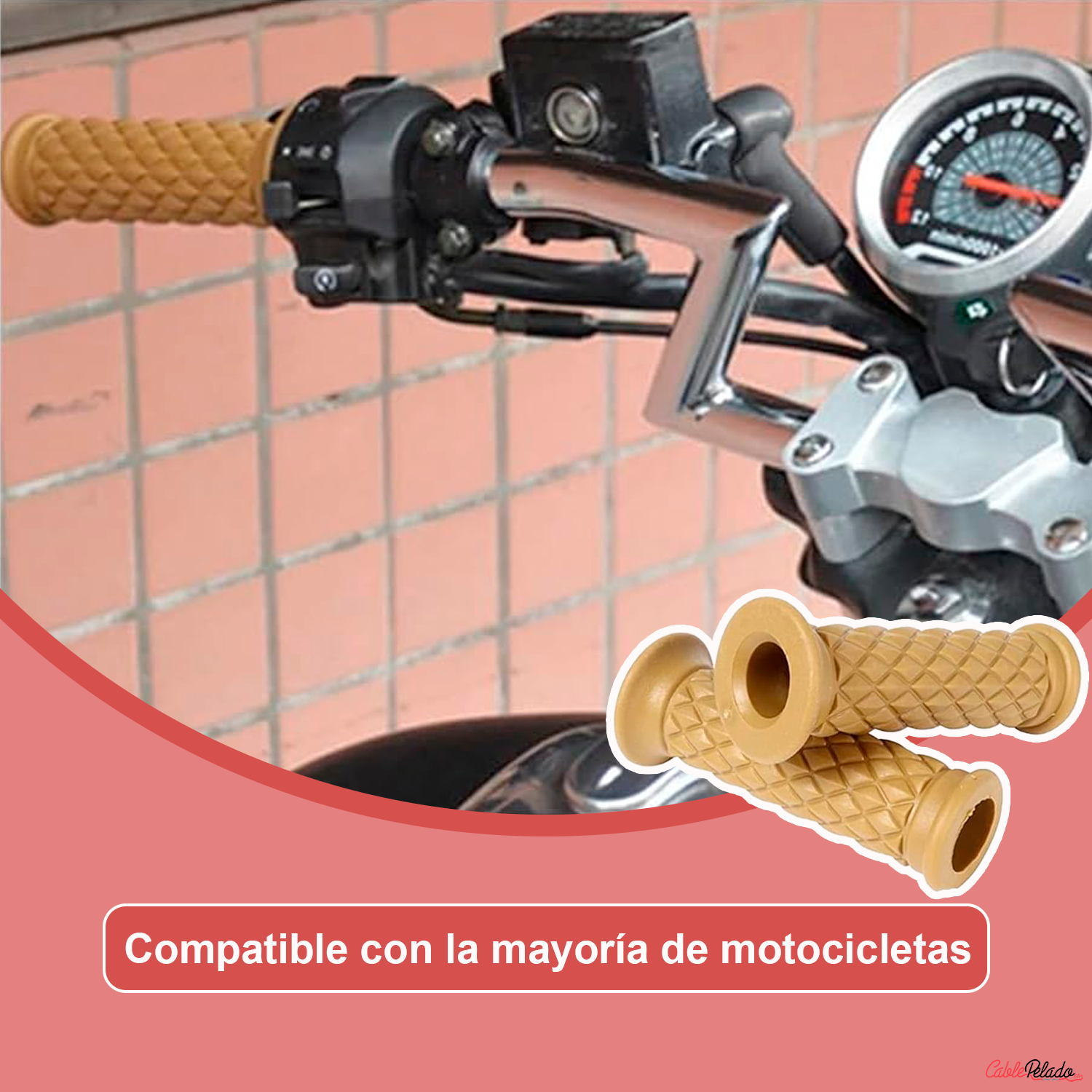 Empuñadura Para Manillar Motocicleta 22 mm Amarillo (2 Uds)