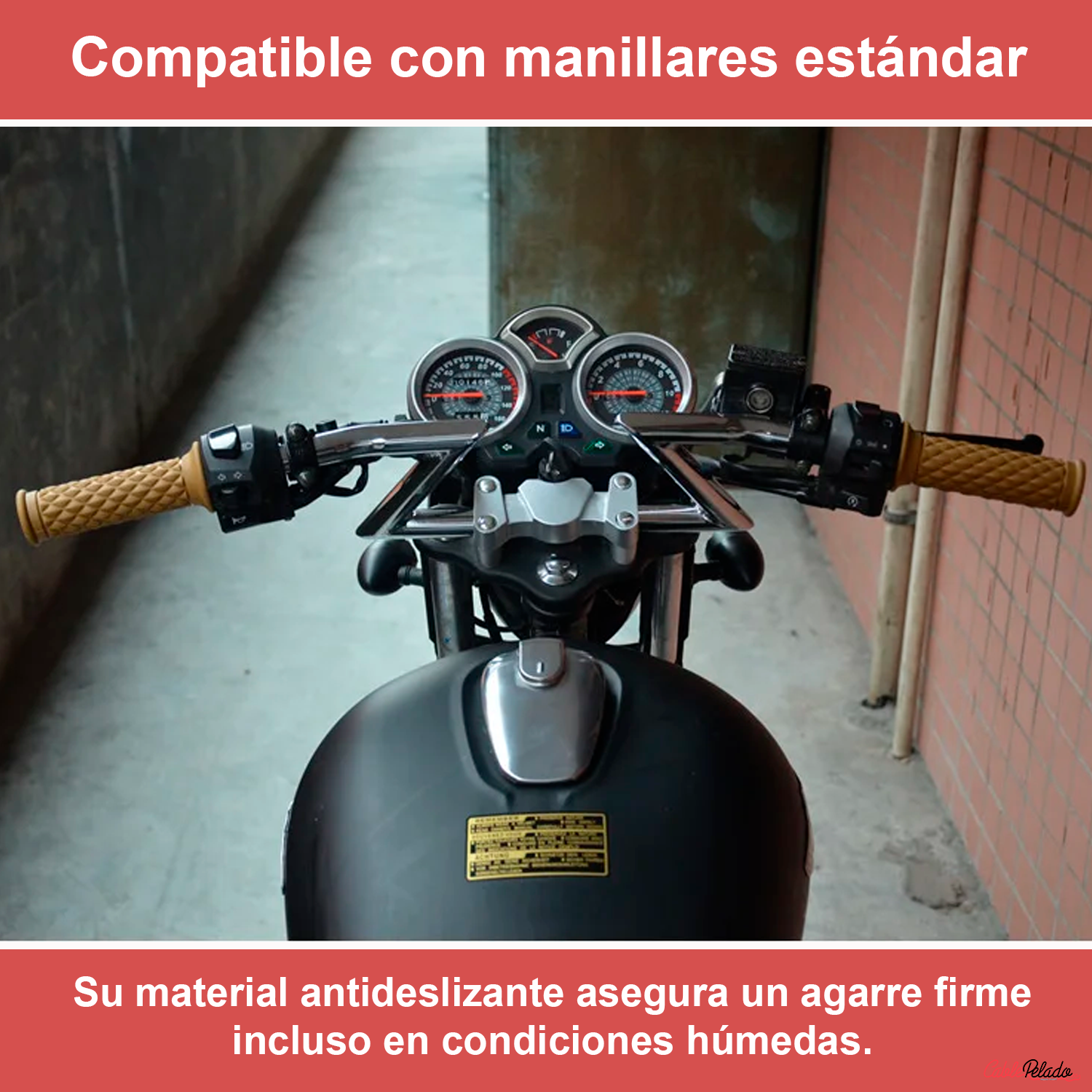 Empuñadura Para Manillar Motocicleta 22 mm Amarillo (2 Uds)