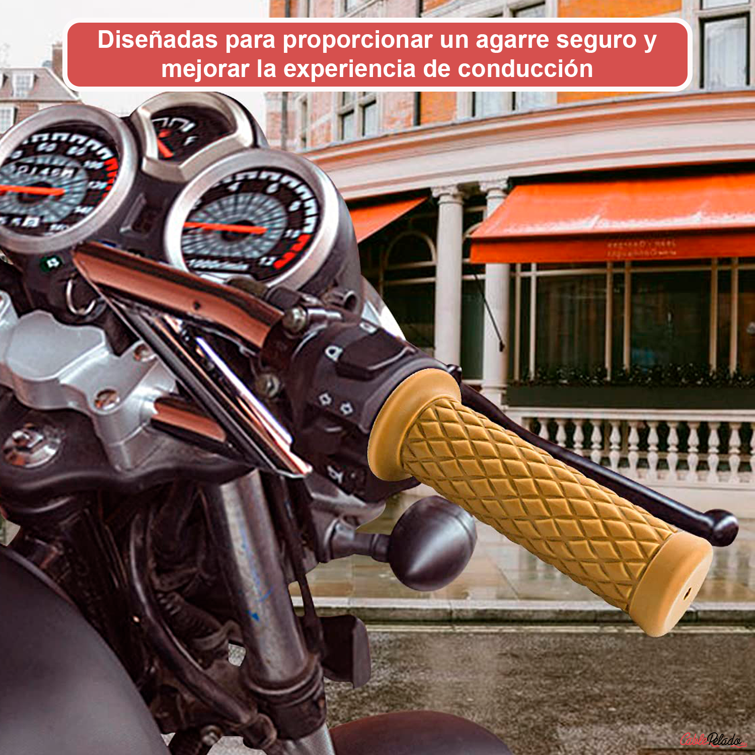 Empuñadura Para Manillar Motocicleta 22 mm Amarillo (2 Uds)