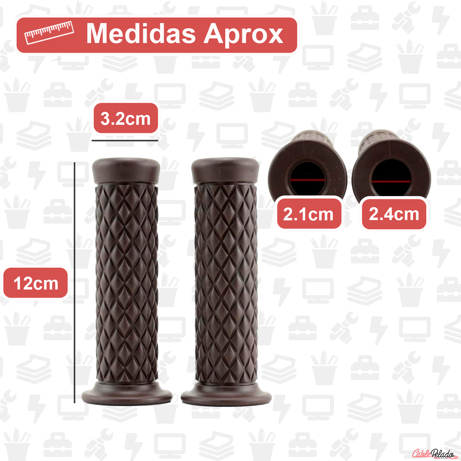 Empuñadura Para Manillar Motocicleta 22 mm Negro (2 Uds)