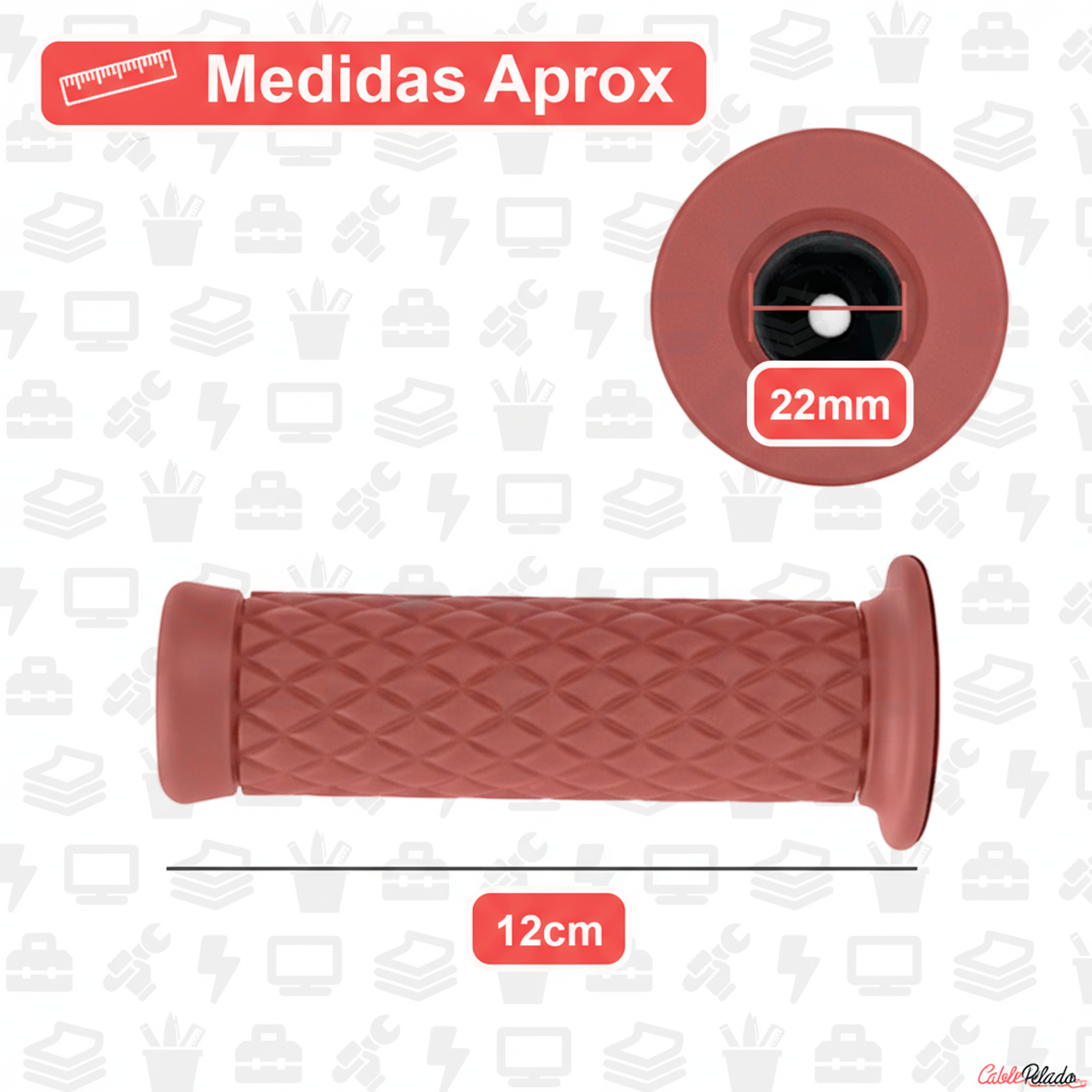 Empuñadura Para Manillar Motocicleta 22 Mm Rojo (2 Uds)