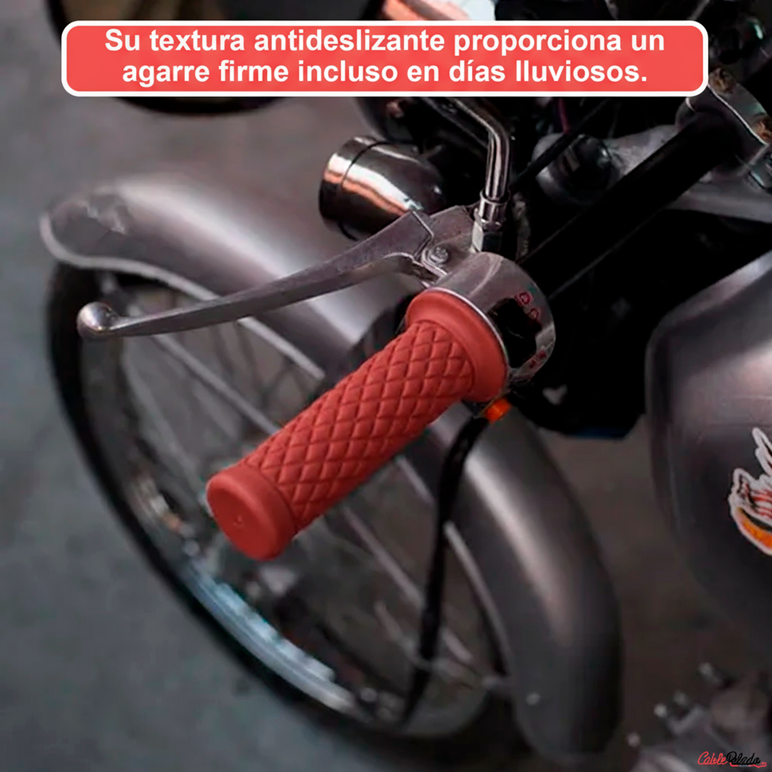 Empuñadura Para Manillar Motocicleta 22 Mm Rojo (2 Uds)