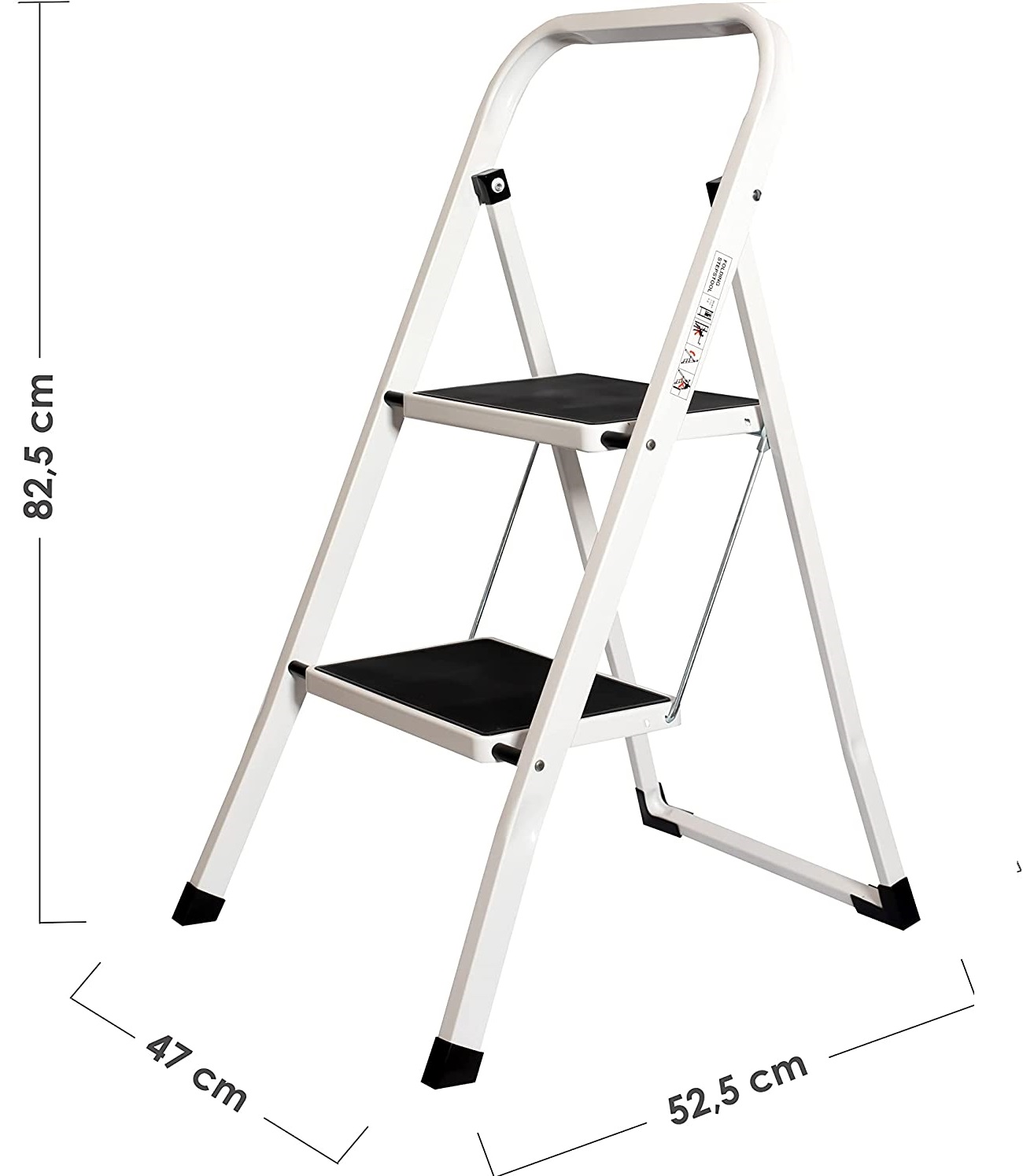 Escalera plegable domestica 2 pelda?os Negro