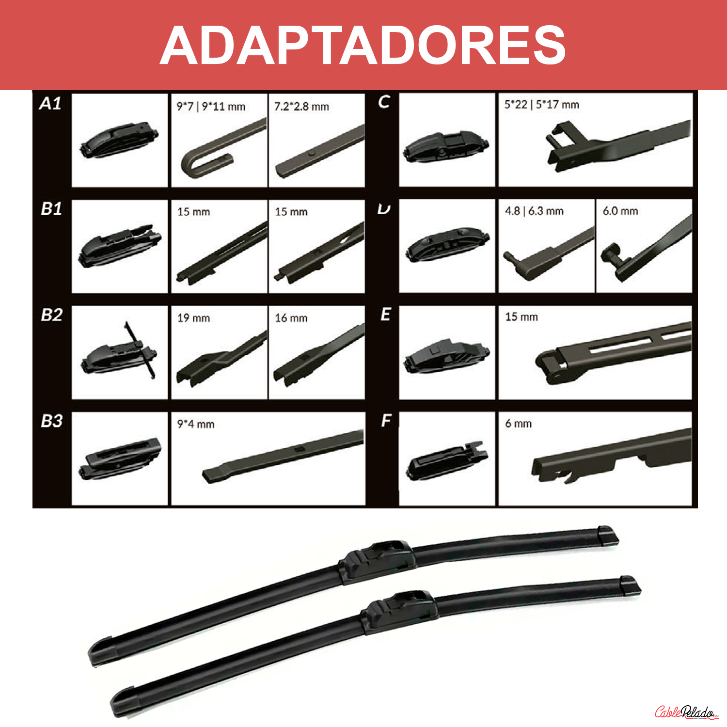 Escobilla Limpiaparabrisas 1 plus 56cm  Negro