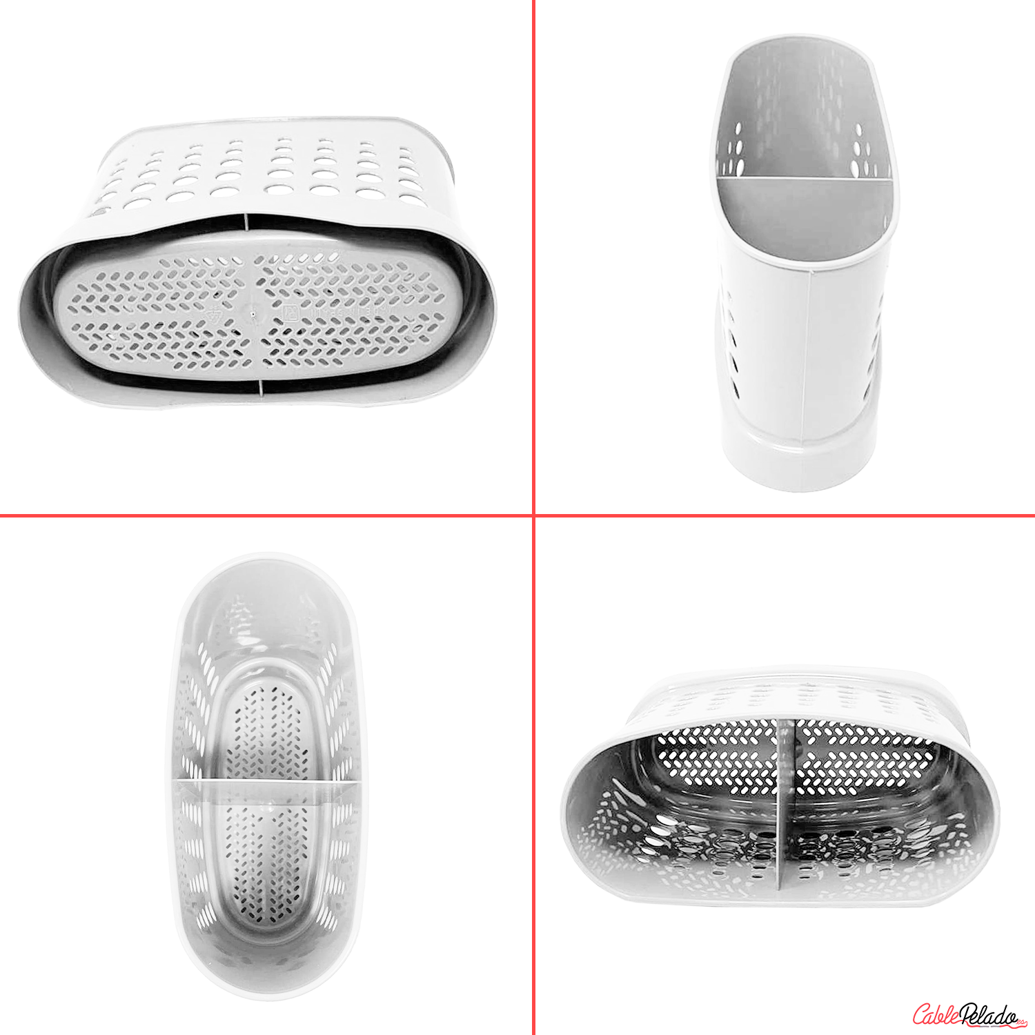 Escurrecubiertos De Plastico Clásico  Blanco