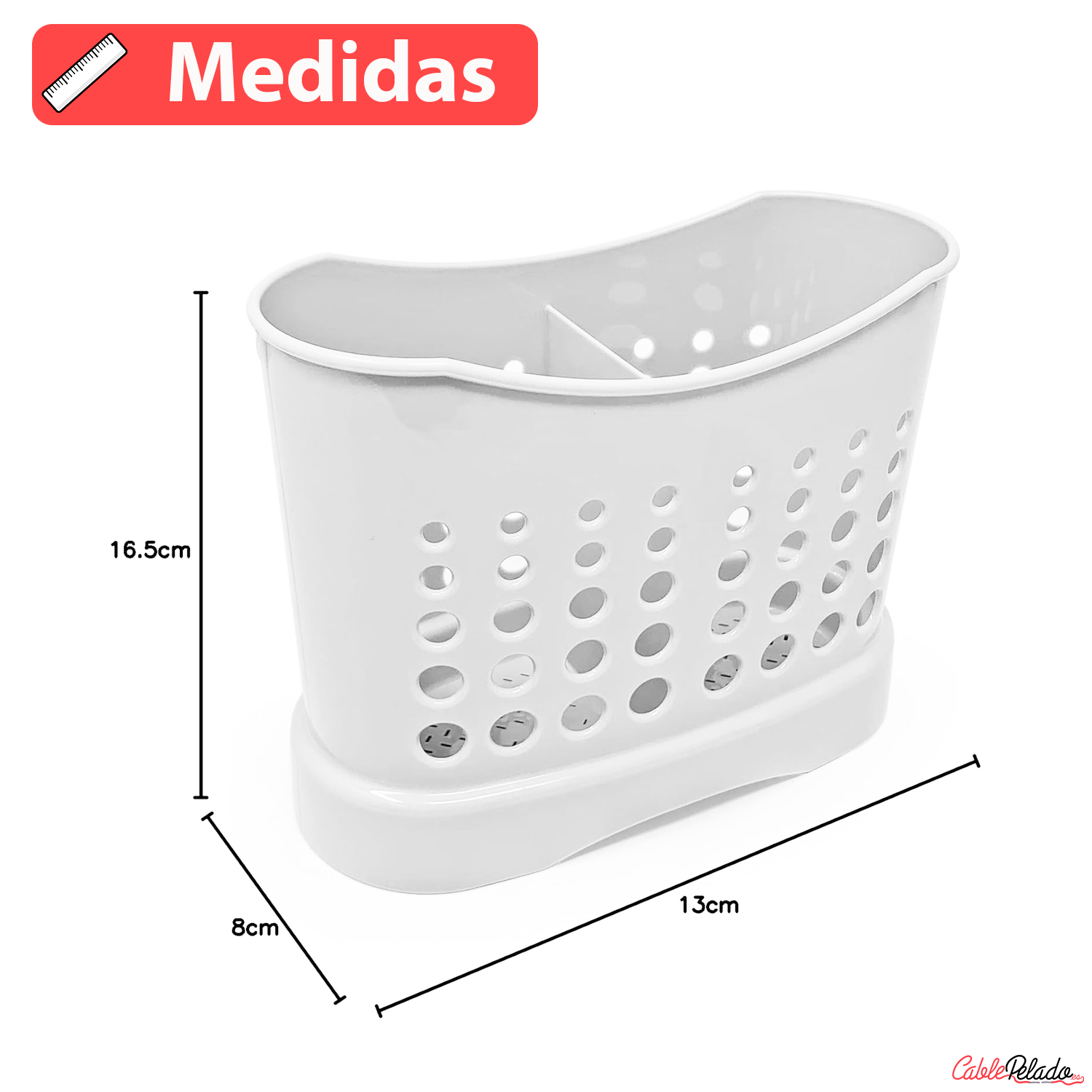 Escurrecubiertos De Plastico Clásico  Blanco