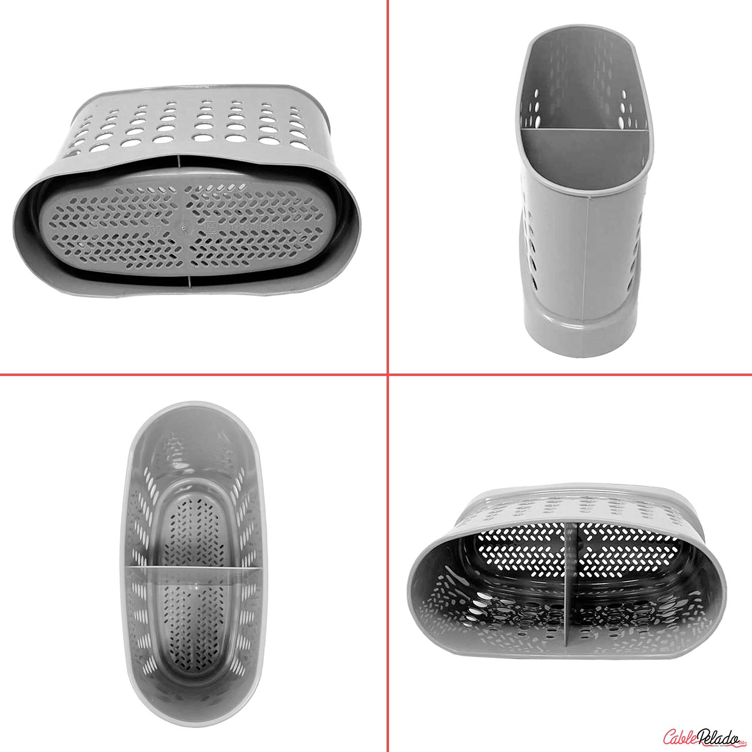 Escurrecubiertos De Plastico Clásico  Gris