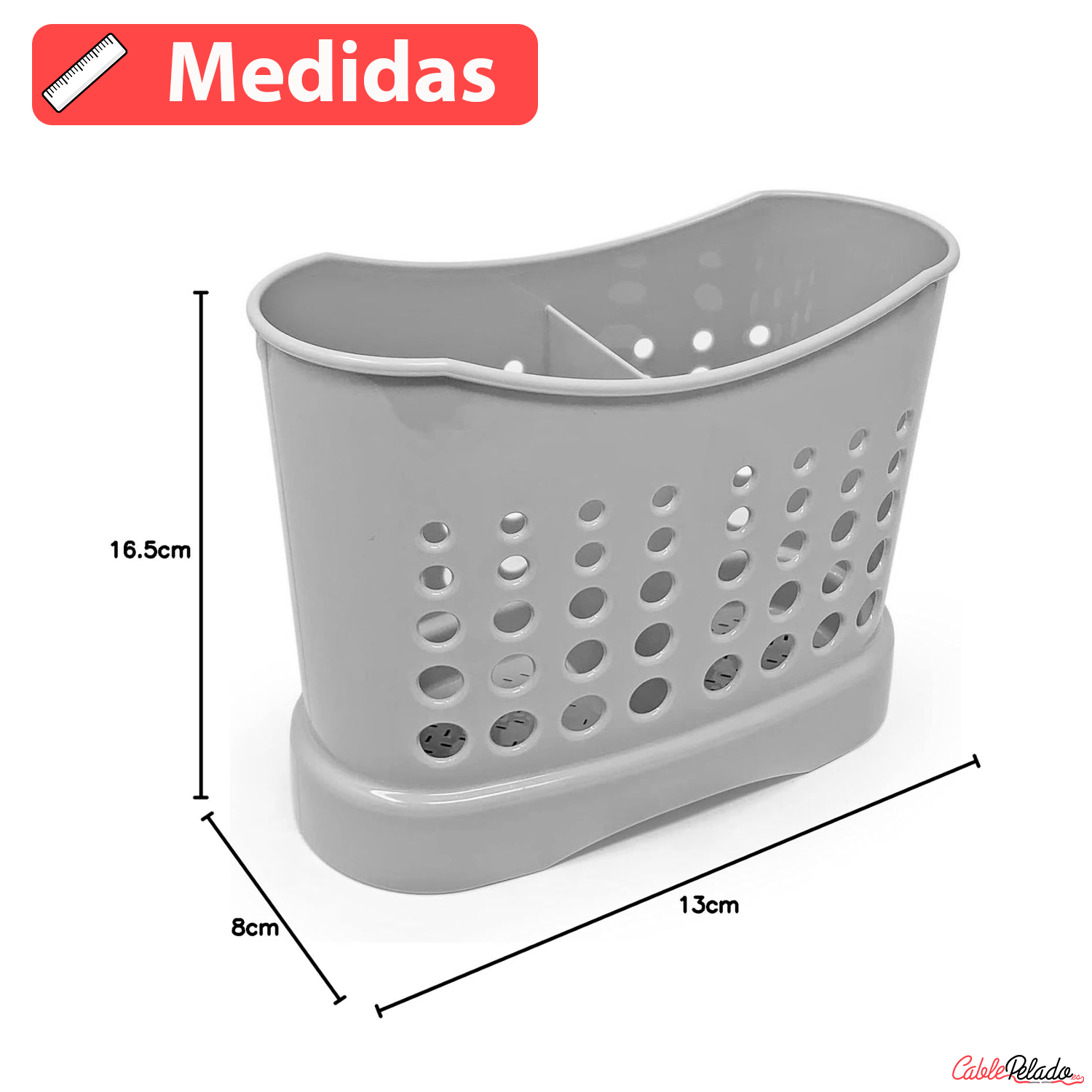 Escurrecubiertos De Plastico Clásico  Gris