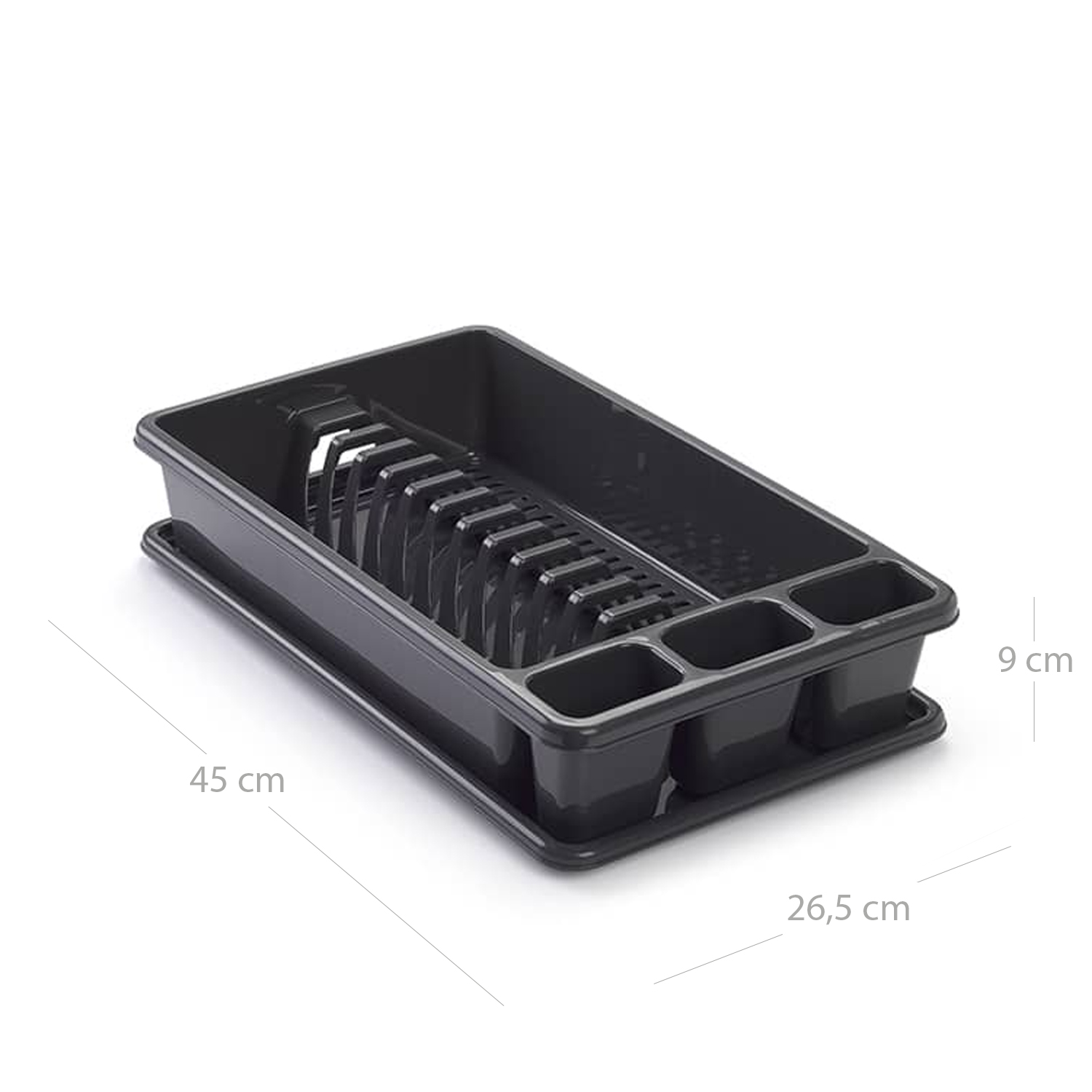 Escurreplato de plastico mediano  Negro