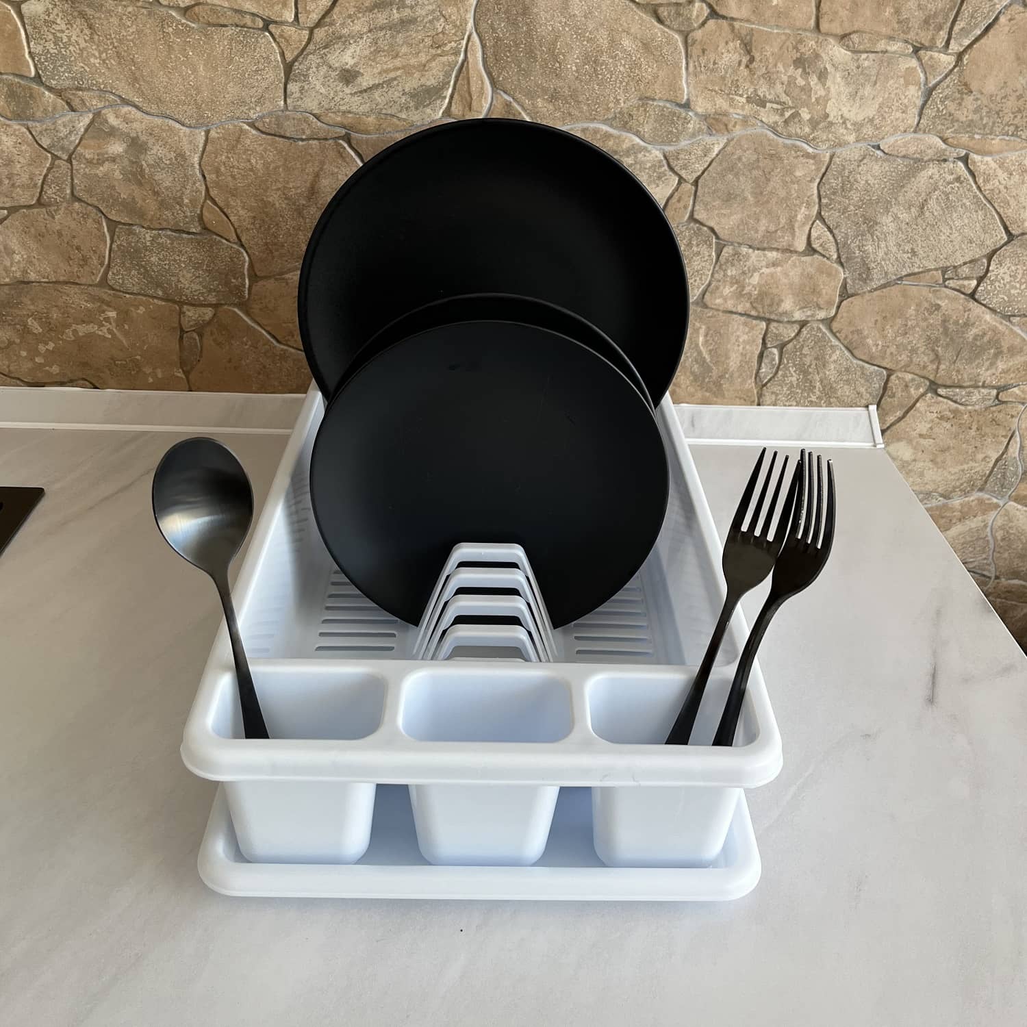 Escurreplato de plastico mediano  Blanco