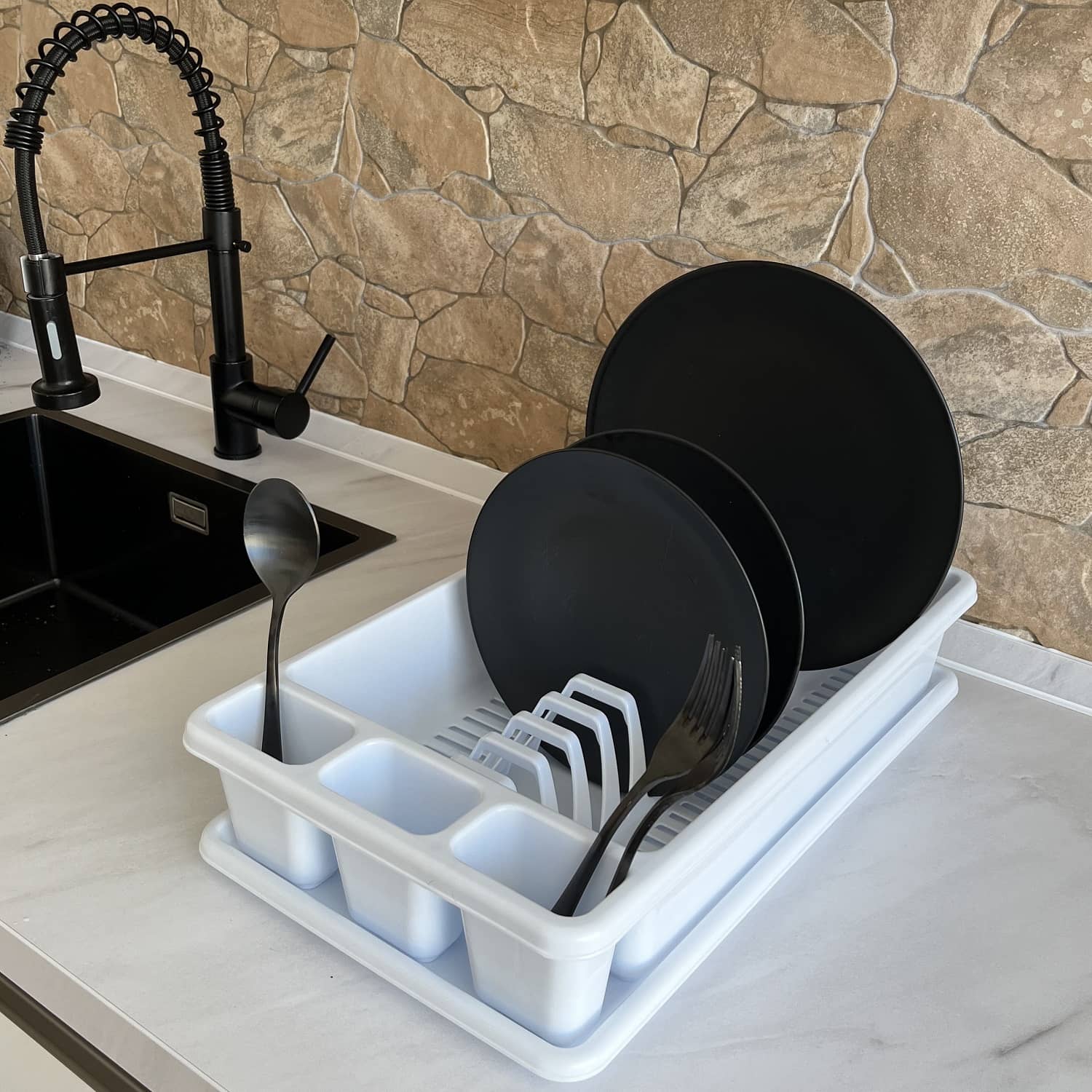 Escurreplato de plastico mediano  Blanco