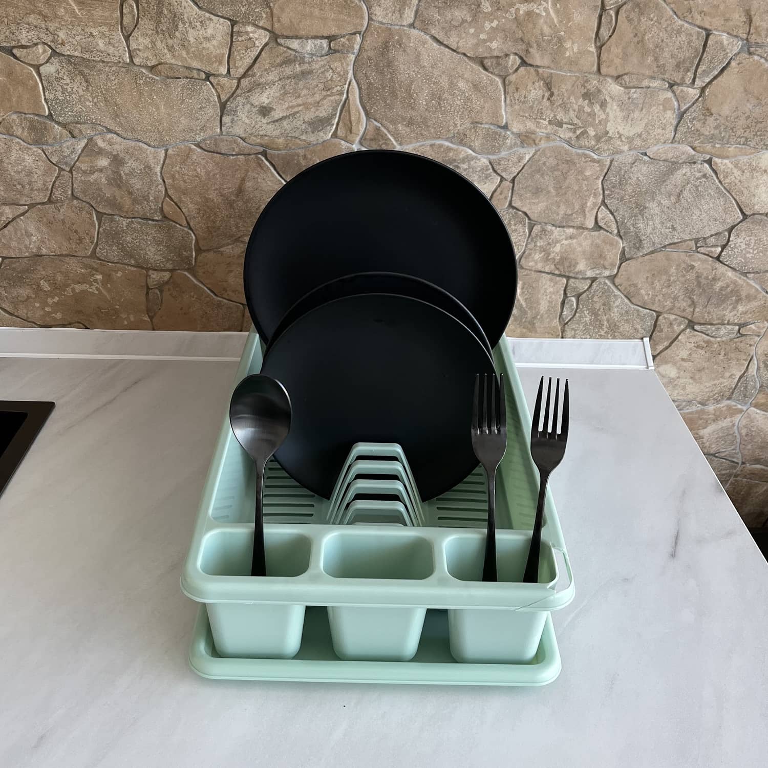 Escurreplato de plastico mediano  Verde claro