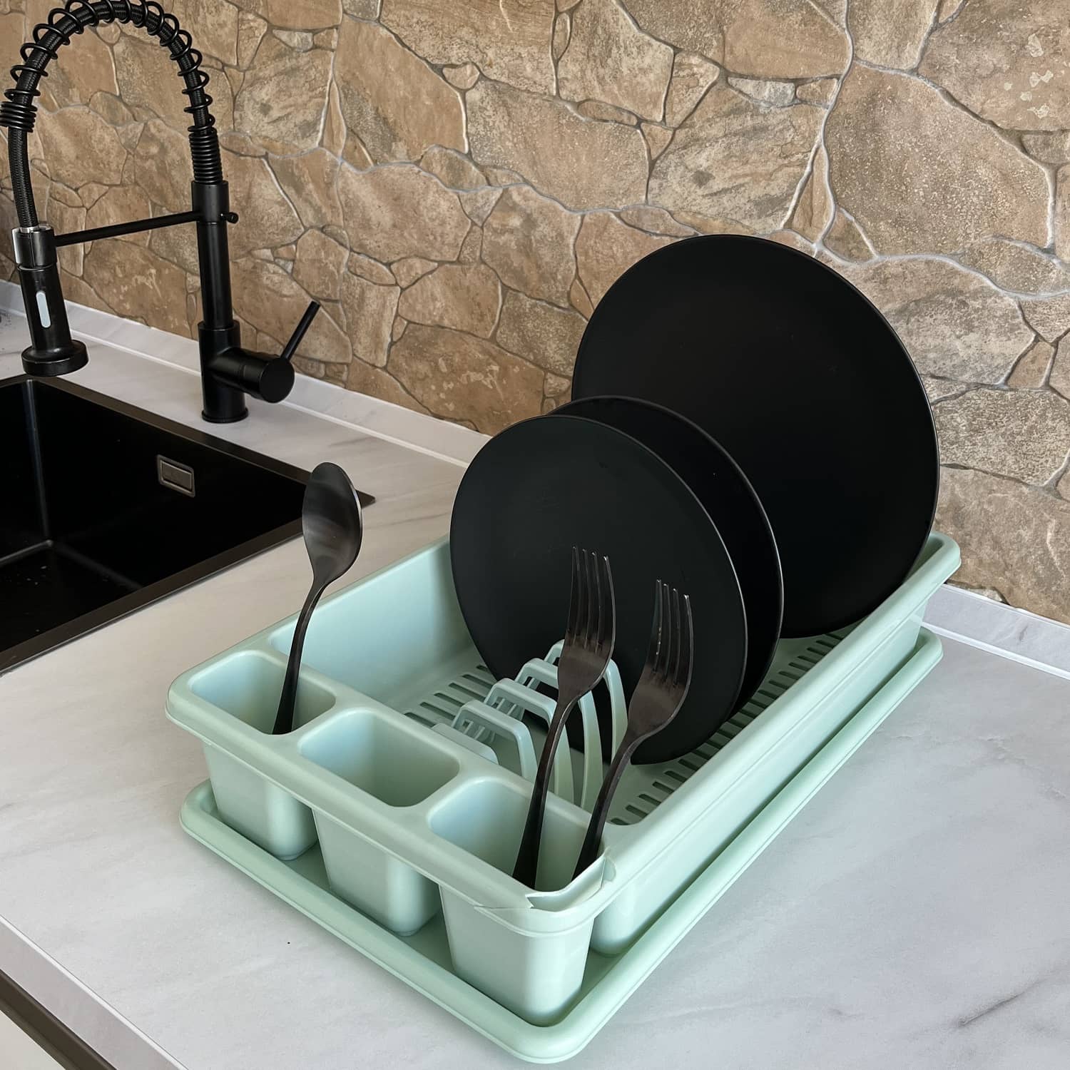 Escurreplato de plastico mediano  Verde claro