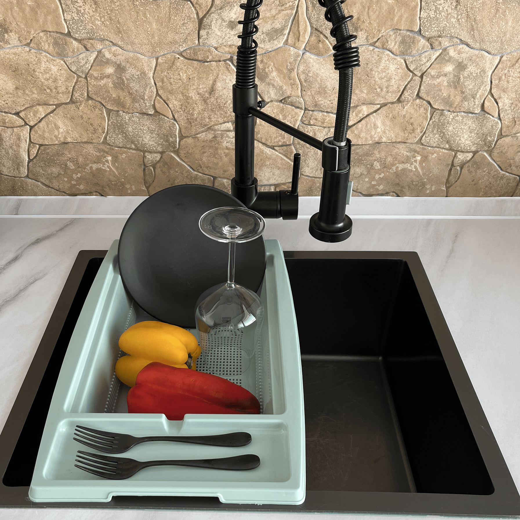 Escurreplatos para fregadero de plastico  Verde claro