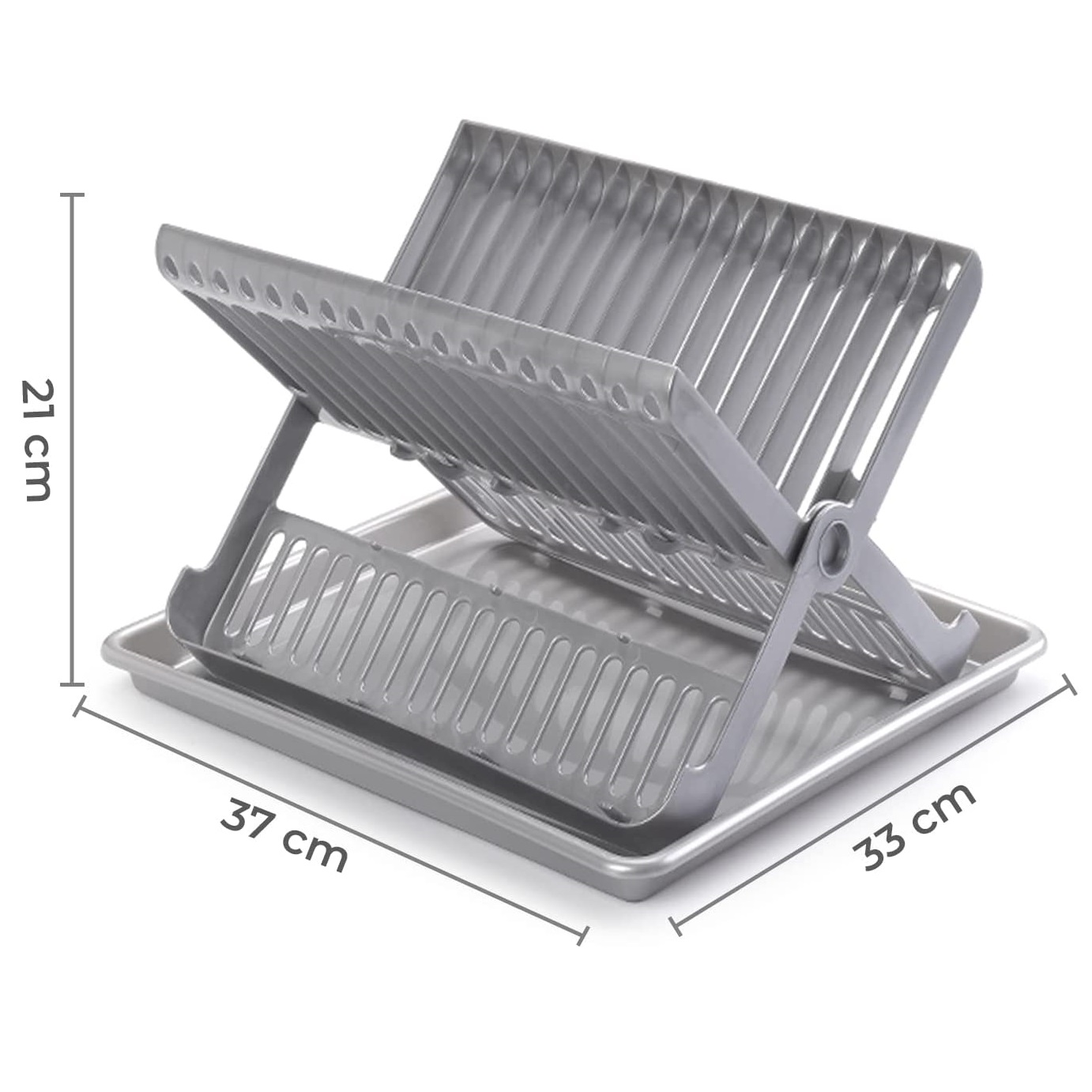 Escurreplato plegable de plastico con bandeja  Blanco