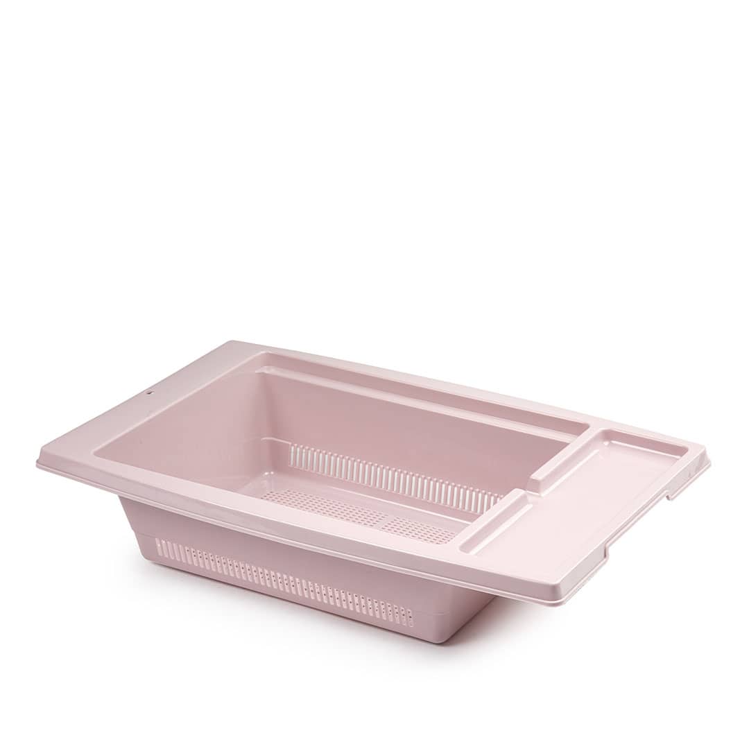 Escurreplatos para fregadero de plastico  Rosa claro