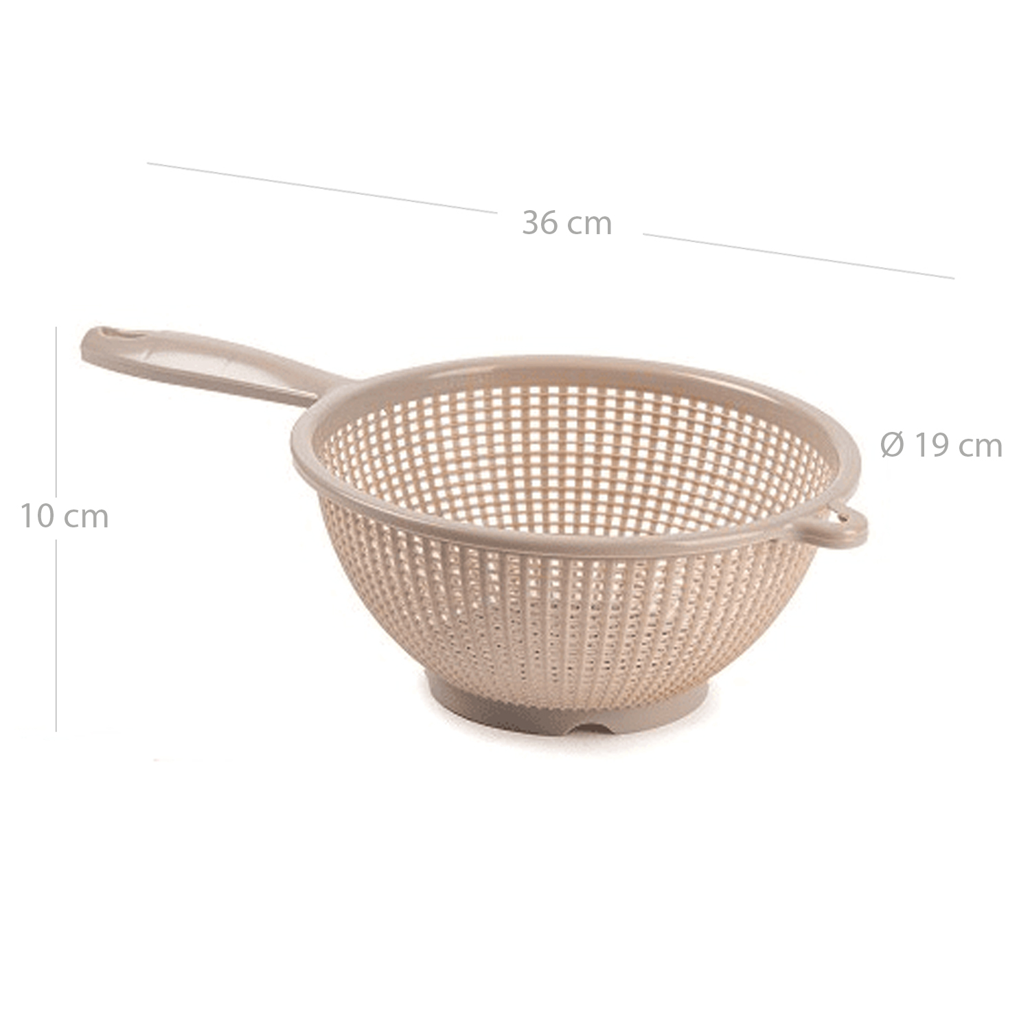 Escurridor verduras con mango plastico 19 cm Beige
