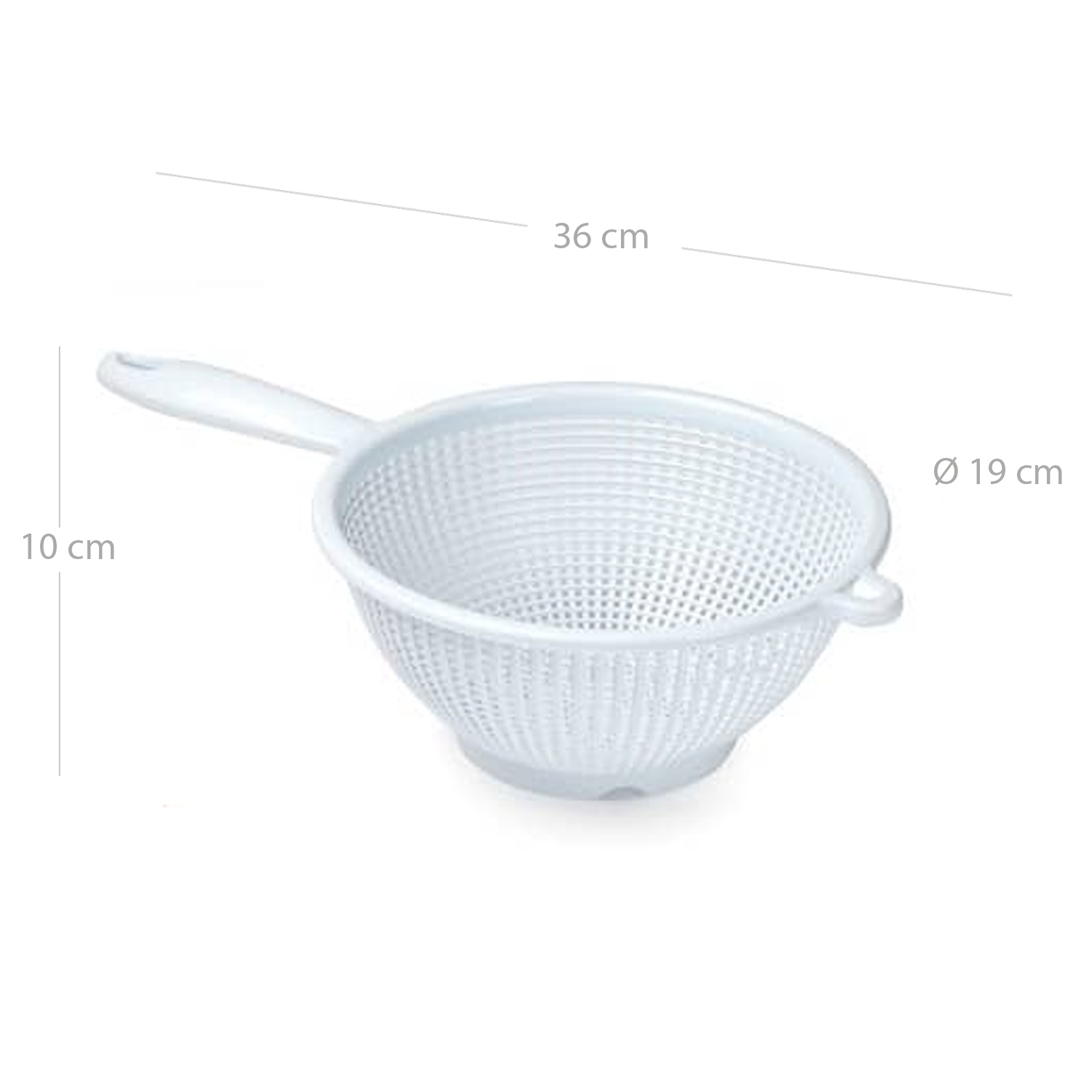 Escurridor verduras con mango plastico 19 cm Blanco