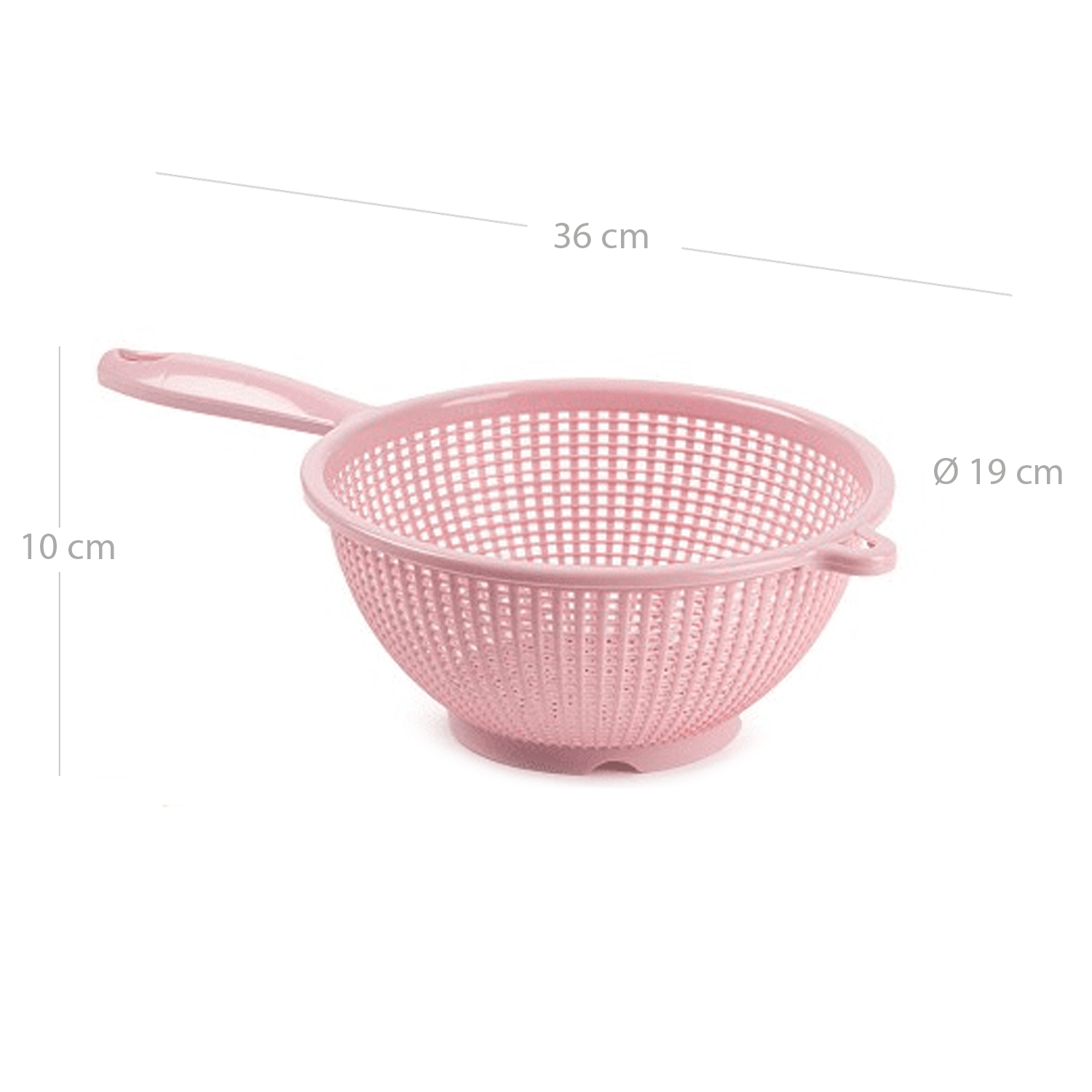 Escurridor verduras con mango plastico 19 cm Rosa claro