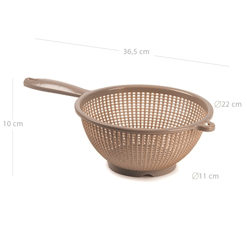 Escurridor verduras con mango plastico 22 cm Beige