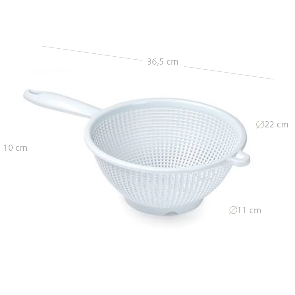 Escurridor verduras con mango plastico 22 cm Blanco