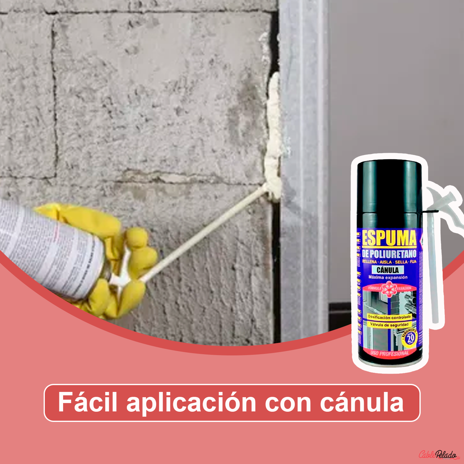 Espuma De Poliuretano Alta Expansión Con Cánula 300 ml