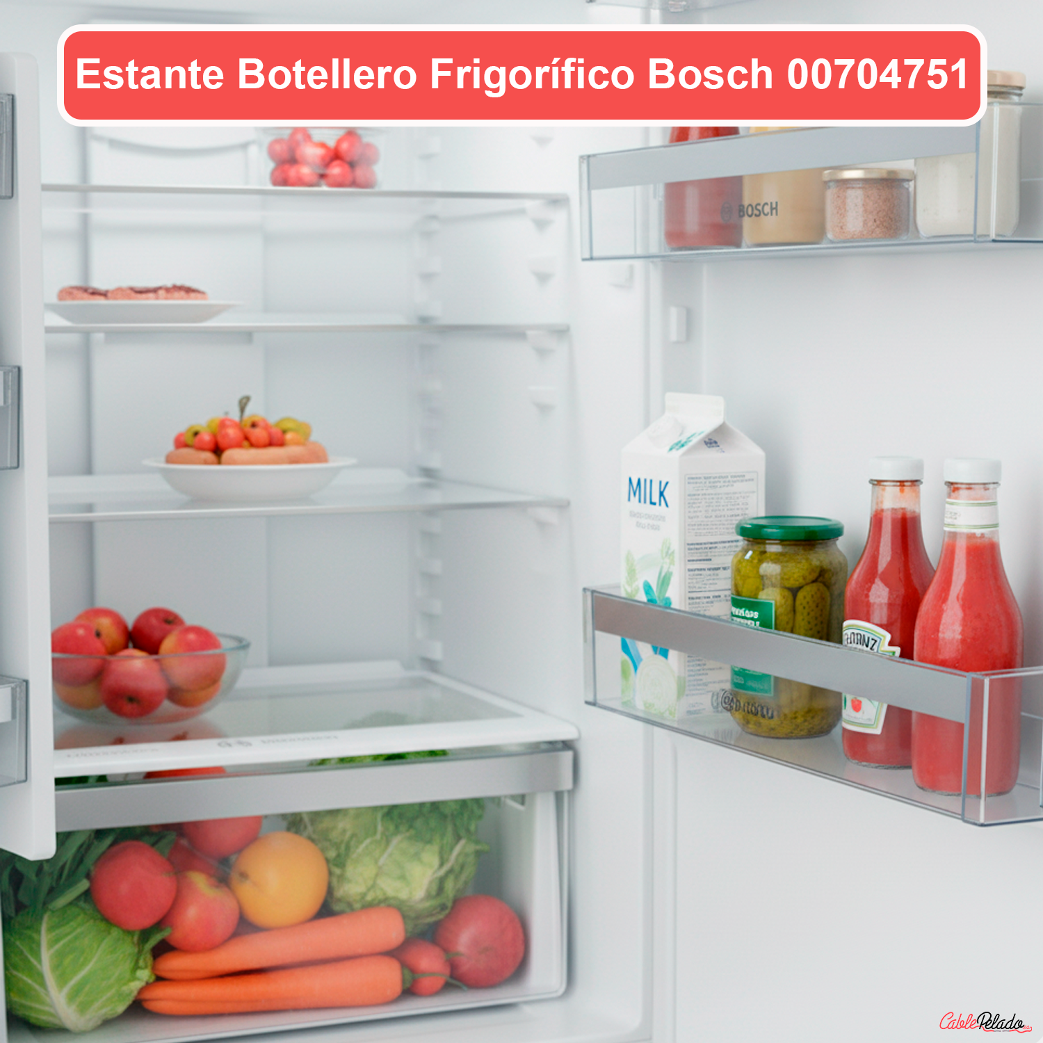 Estante Botellero Frigorífico Compatible Con Bosch 00704751  Transparente