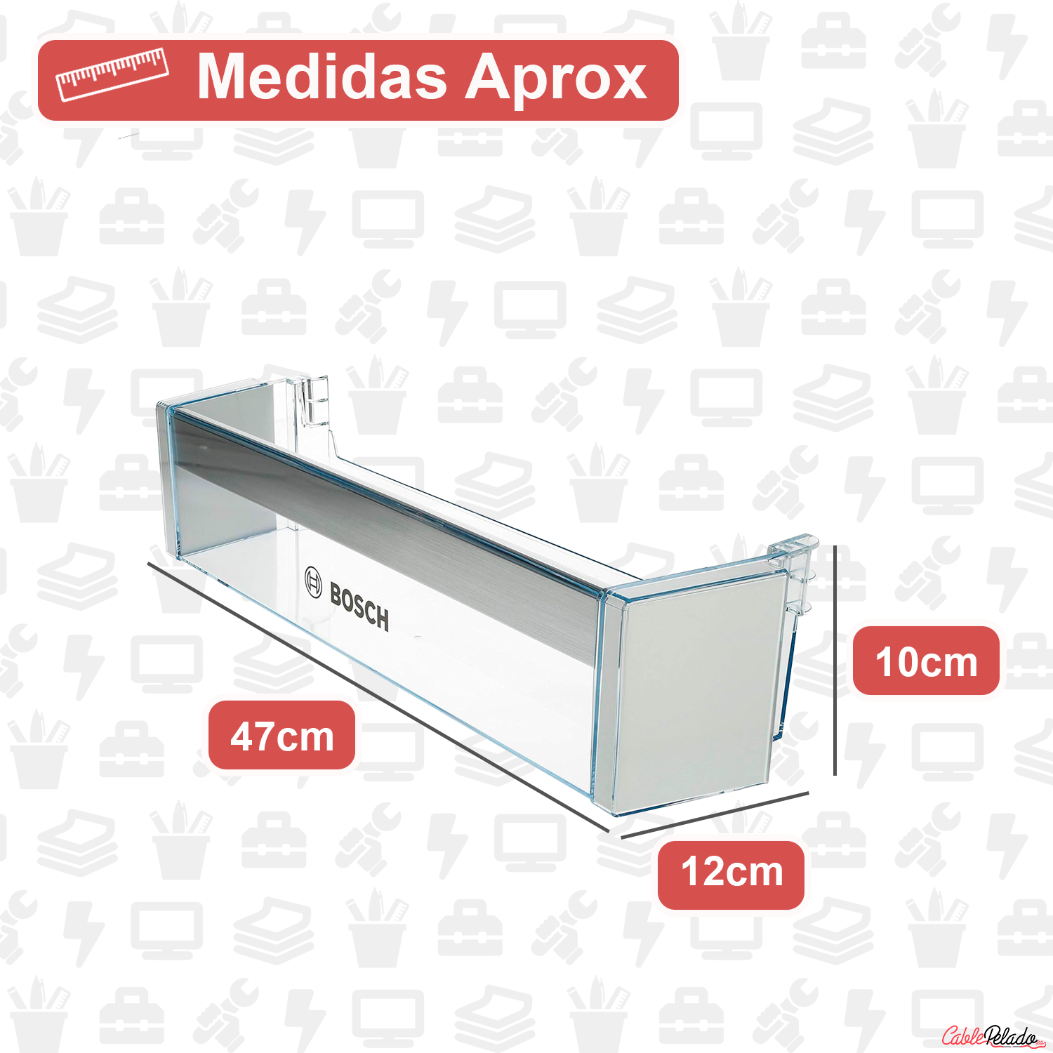 Estante Botellero Frigorífico Compatible Con Bosch 00744473  Transparente