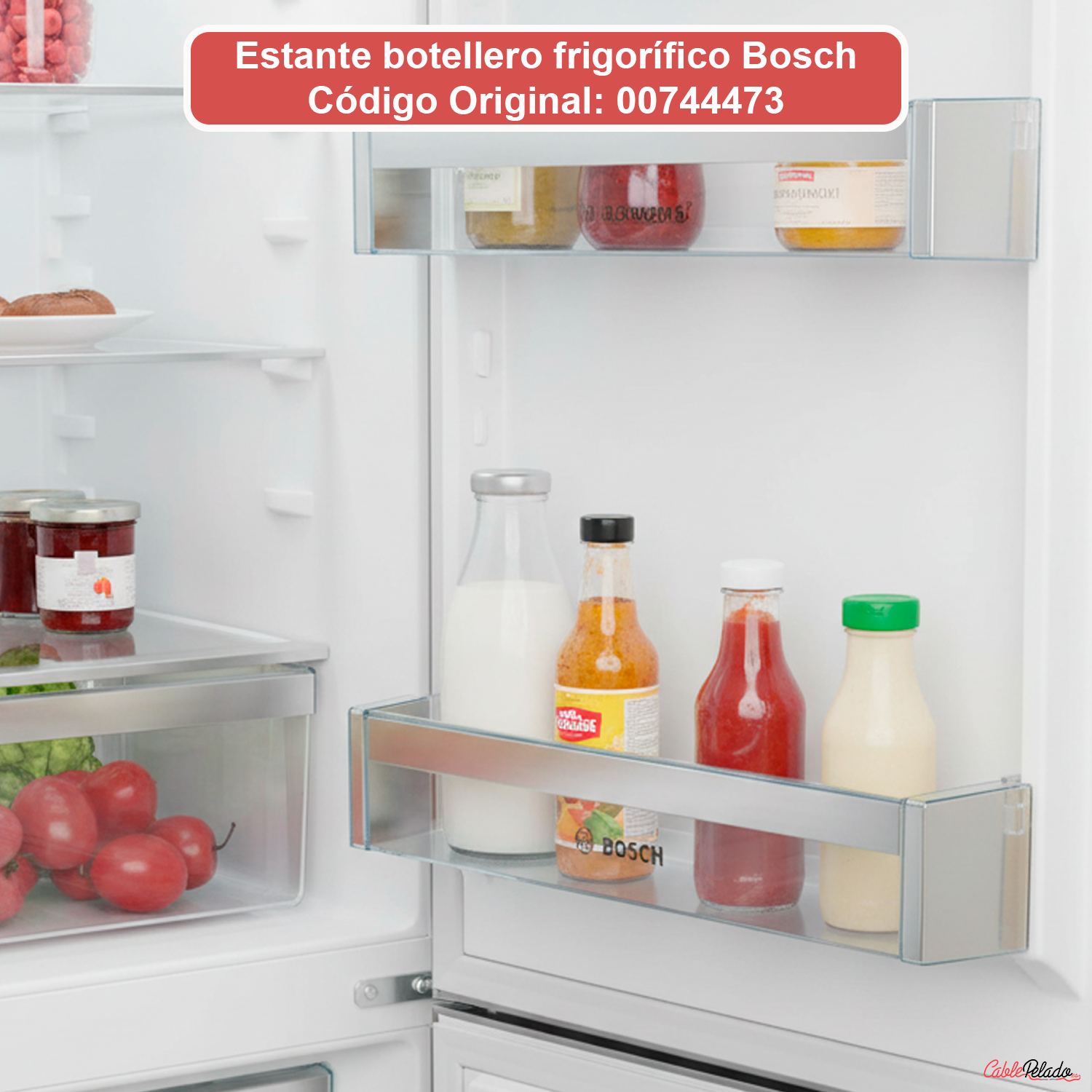 Estante Botellero Frigorífico Compatible Con Bosch 00744473  Transparente