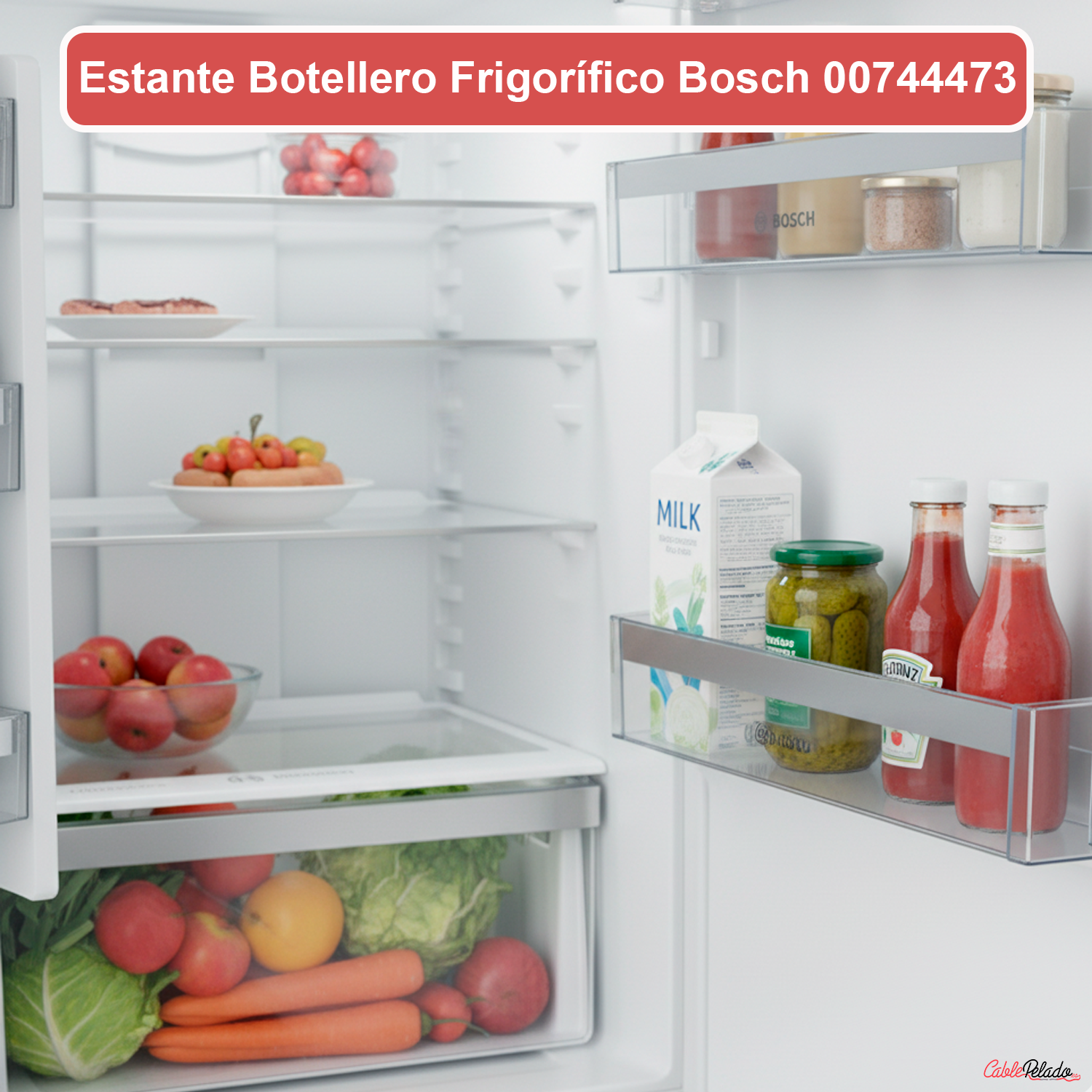 Estante Botellero Frigorífico Compatible Con Bosch Código Original 00744473  Transparente