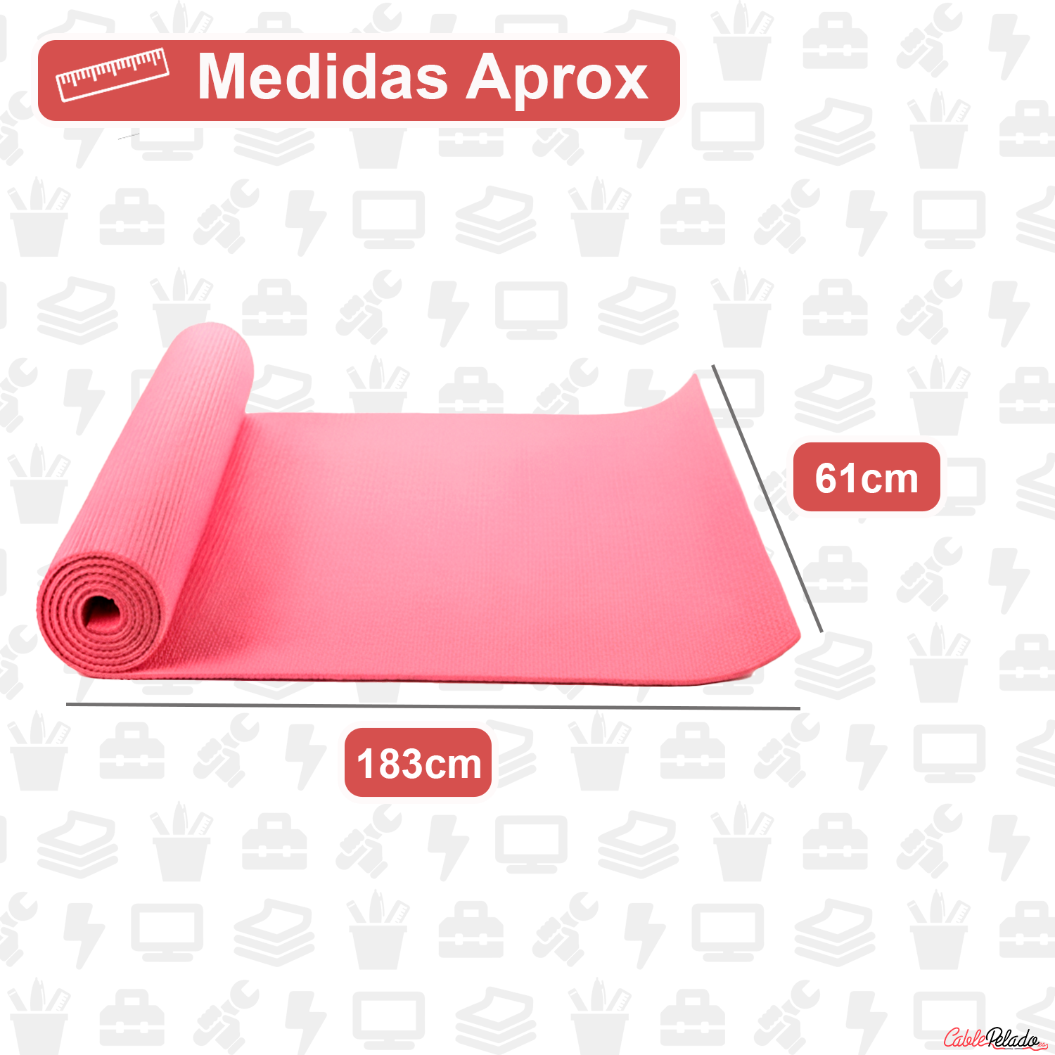 Esterilla Yoga Antideslizante entrenamiento 61x183 cm   Rosa