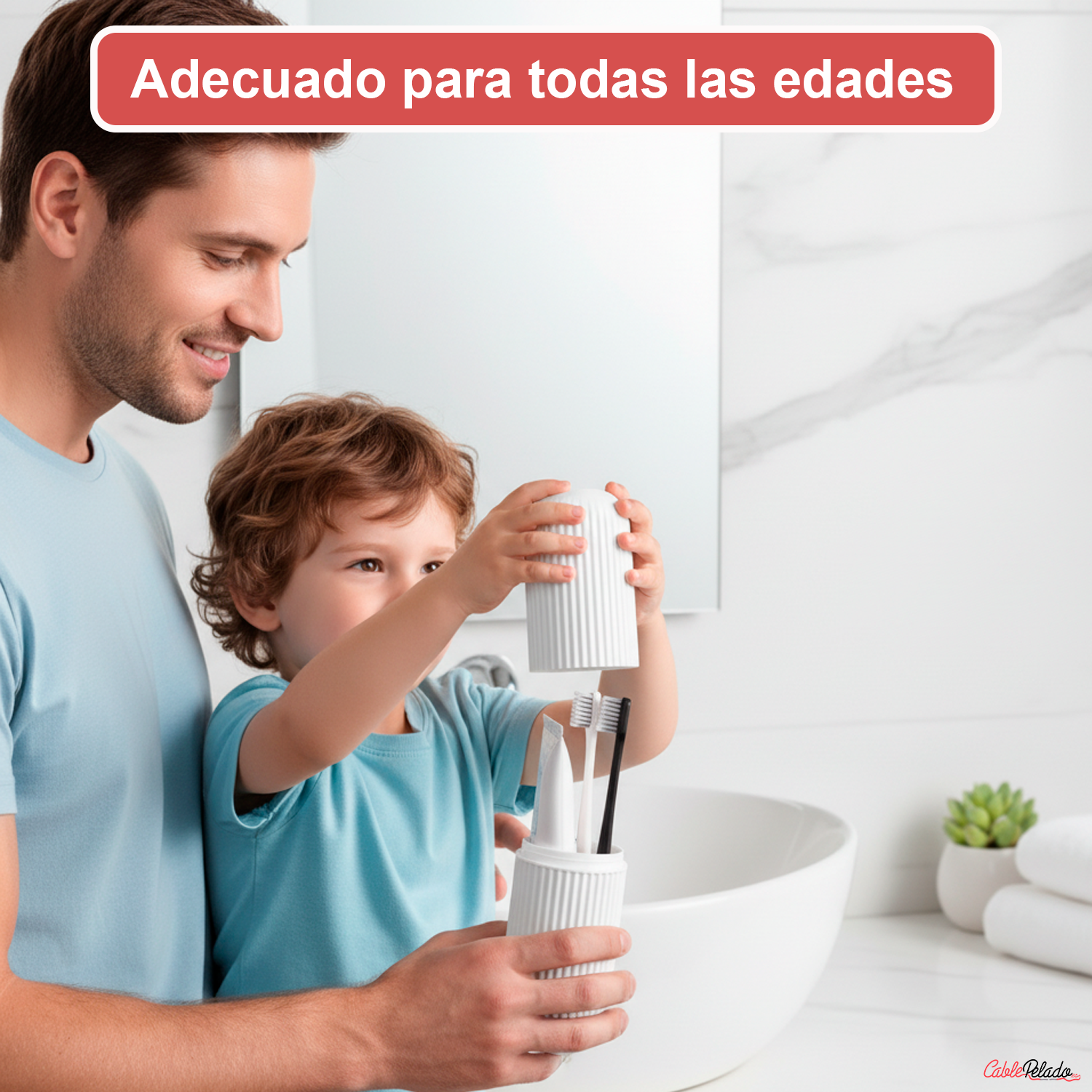 Estuche Portátil Para Cepillo y Pasta De Dientes  Beige