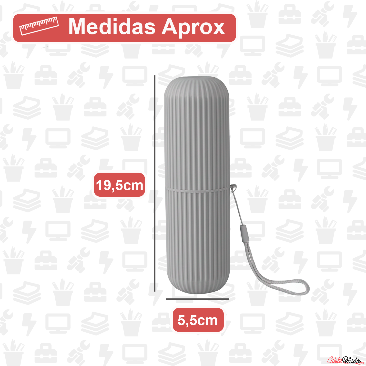 Estuche Portátil Para Cepillo y Pasta De Dientes  Gris