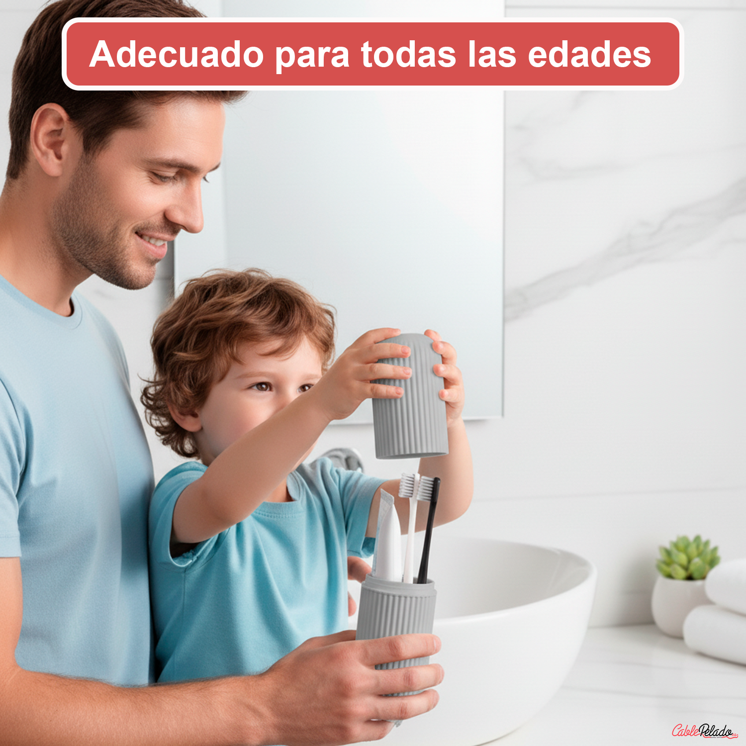 Estuche Portátil Para Cepillo y Pasta De Dientes  Gris