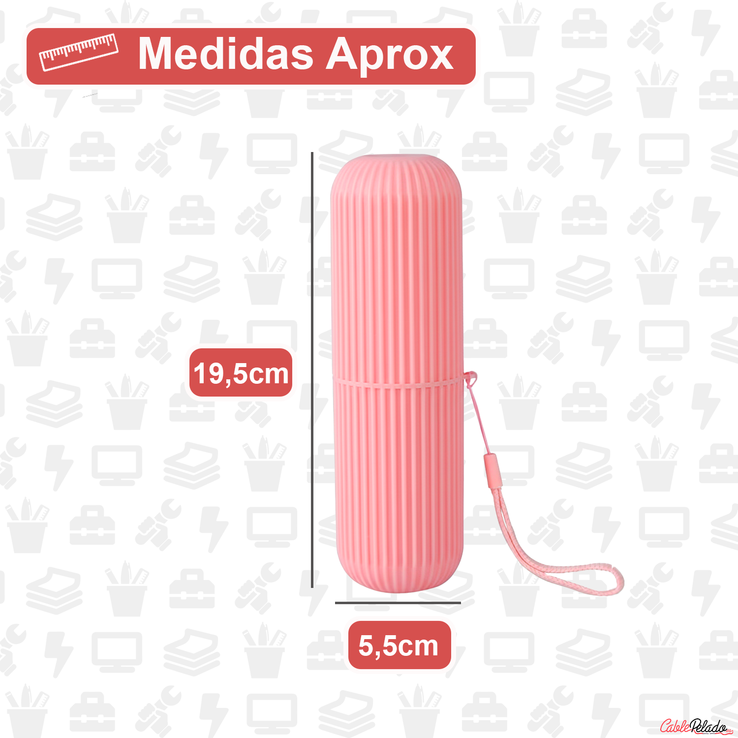 Estuche Portátil Para Cepillo y Pasta De Dientes  Rosa claro