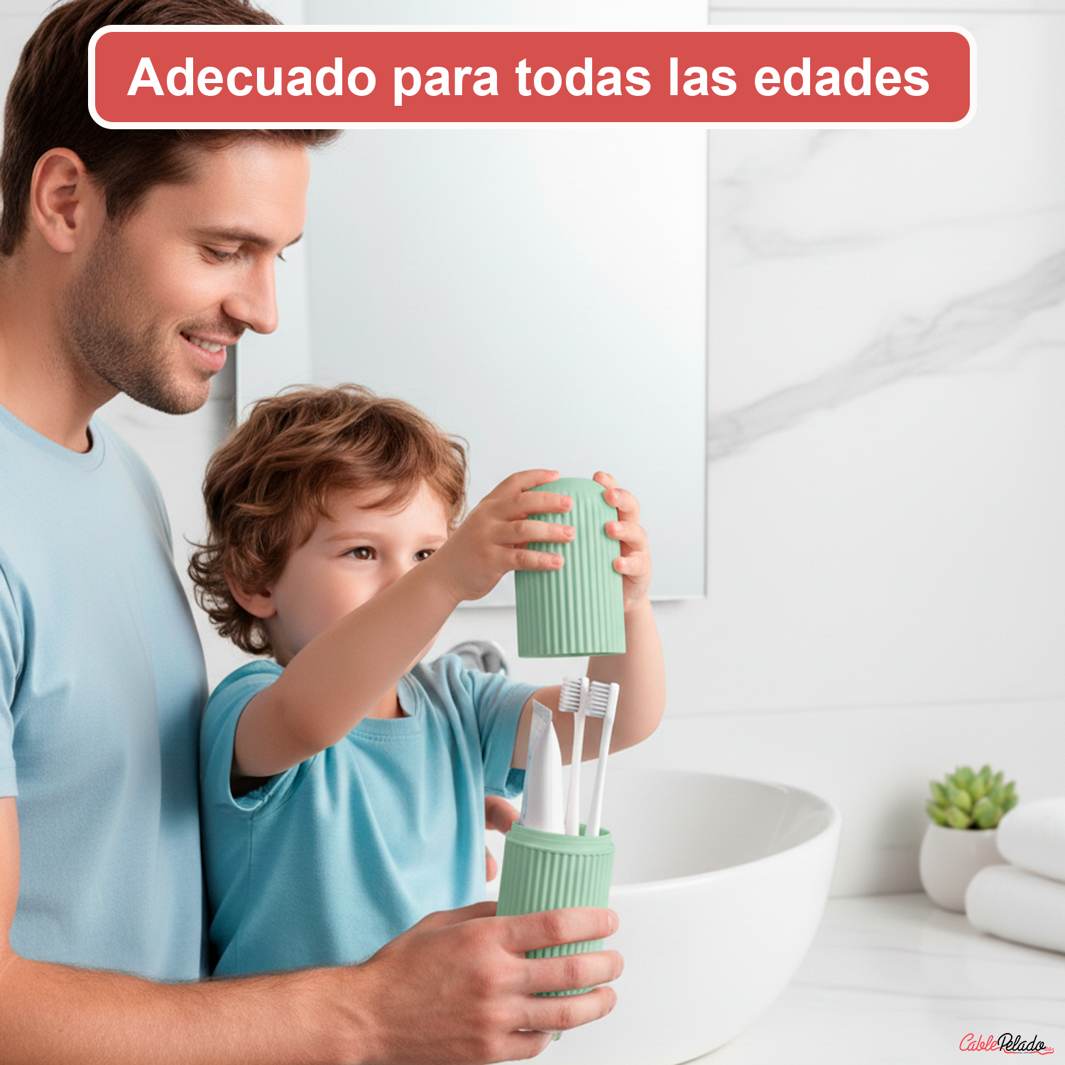 Estuche Portátil Para Cepillo y Pasta De Dientes  Verde claro