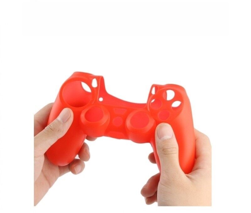 Funda carcasa protector silicona para mando PS4  Rojo
