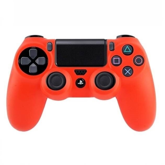 Funda carcasa protector silicona para mando PS4  Rojo