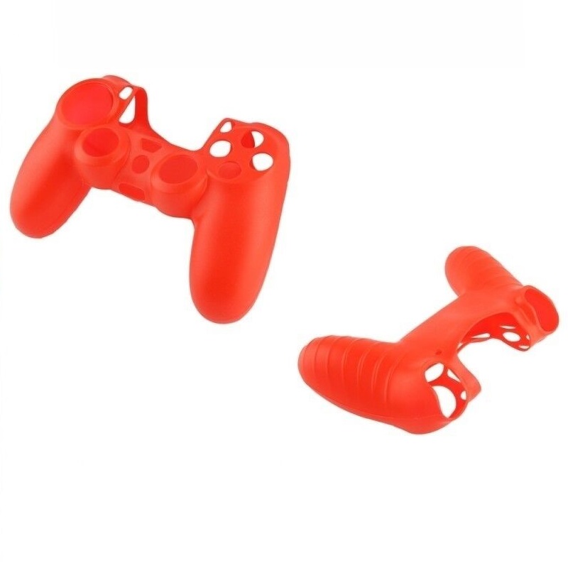 Funda carcasa protector silicona para mando PS4  Rojo