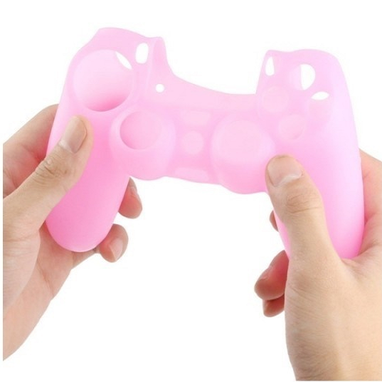 Funda carcasa protector silicona para mando PS4  Rosa