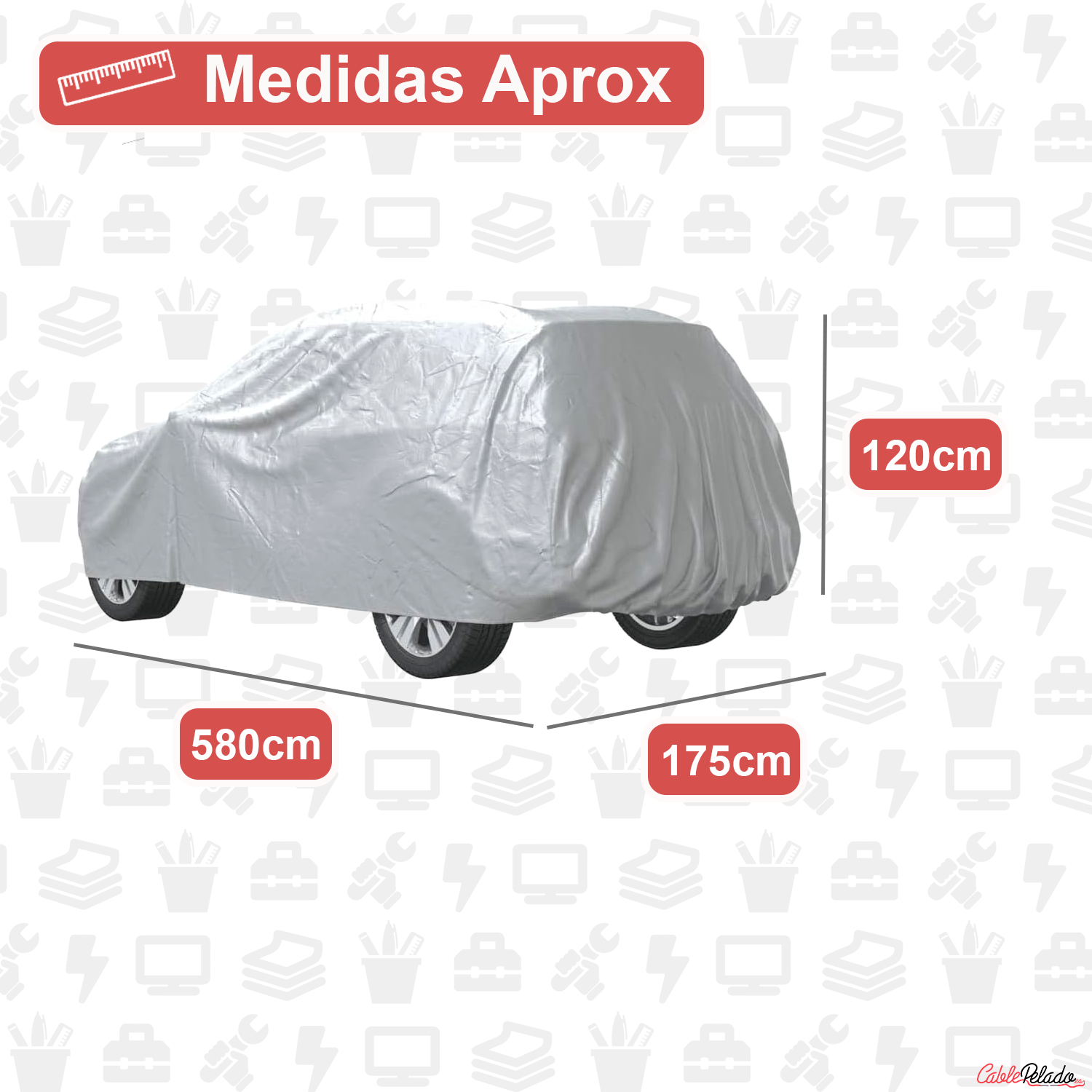 Funda Para Coche Impermeable A Prueba De Polvo Anti-UV Talla XXL Para Interior  Gris