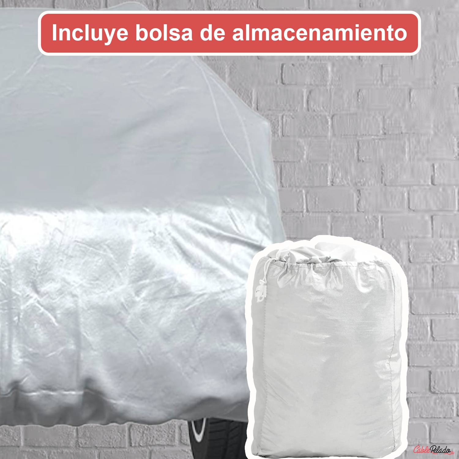 Funda Para Coche Impermeable A Prueba De Polvo Anti-UV Talla XXL Para Interior  Gris