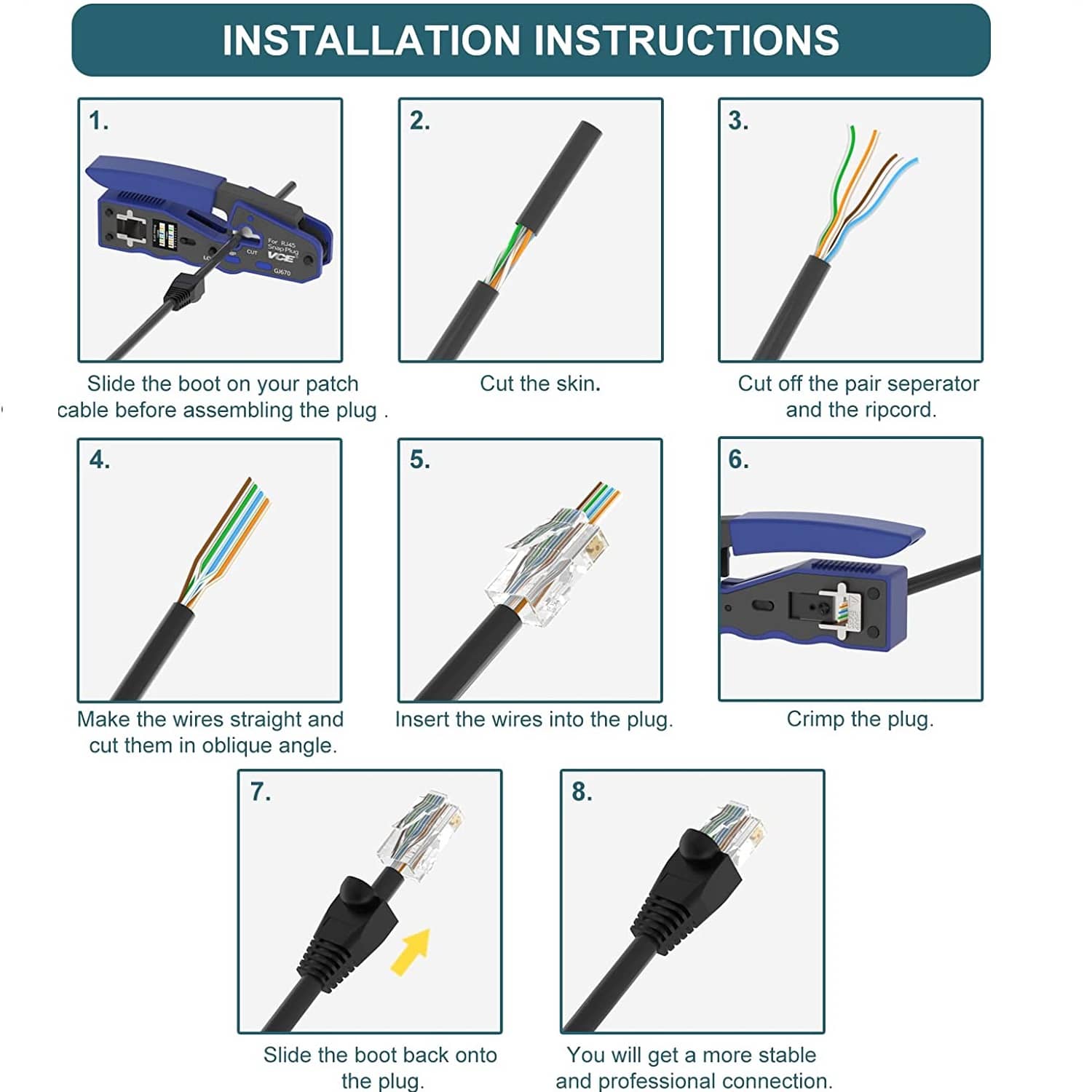 Funda para conector de red RJ45 (10ud/bolsa)  Verde