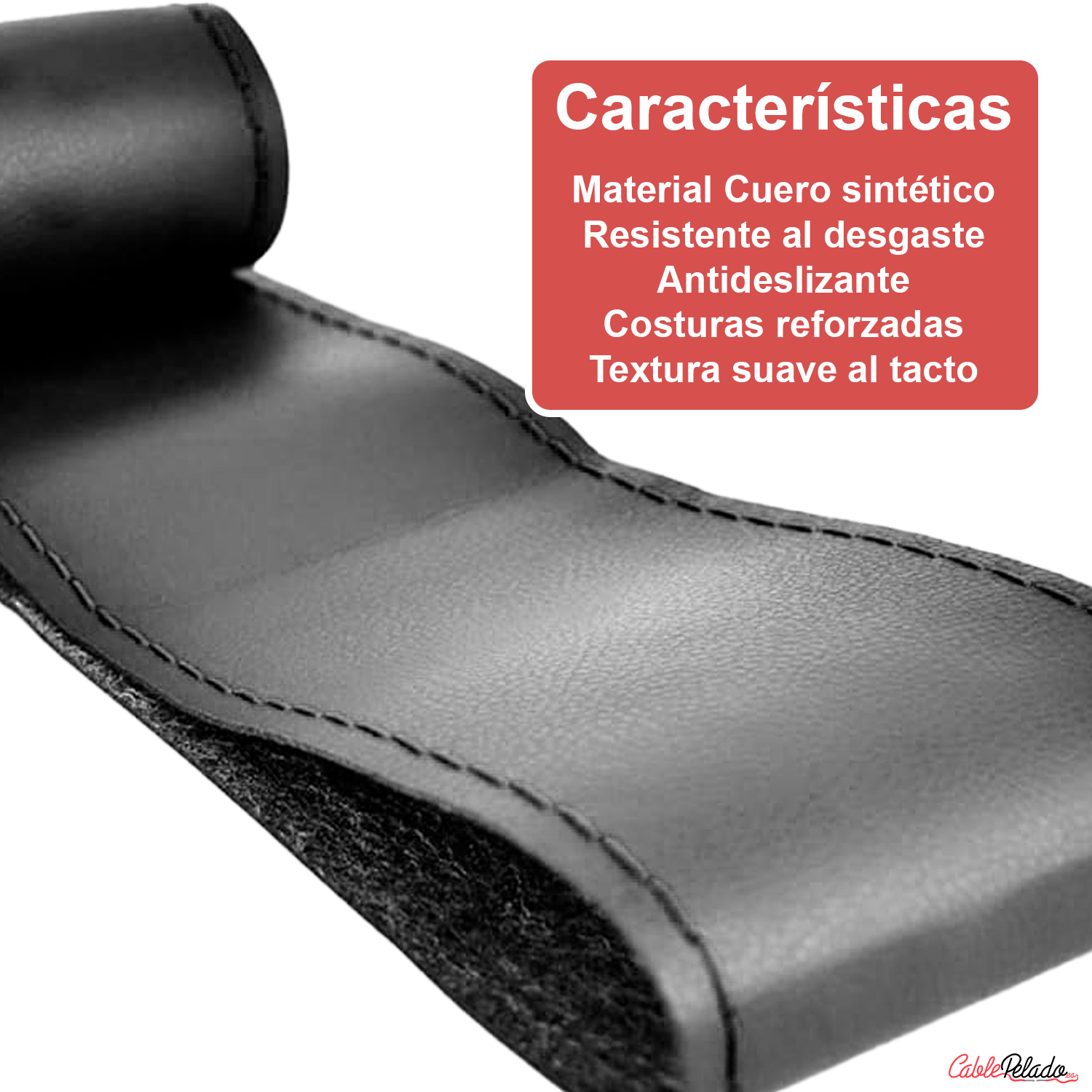 Funda Para Volante Lisa Con Agujas E Hilo  Negro