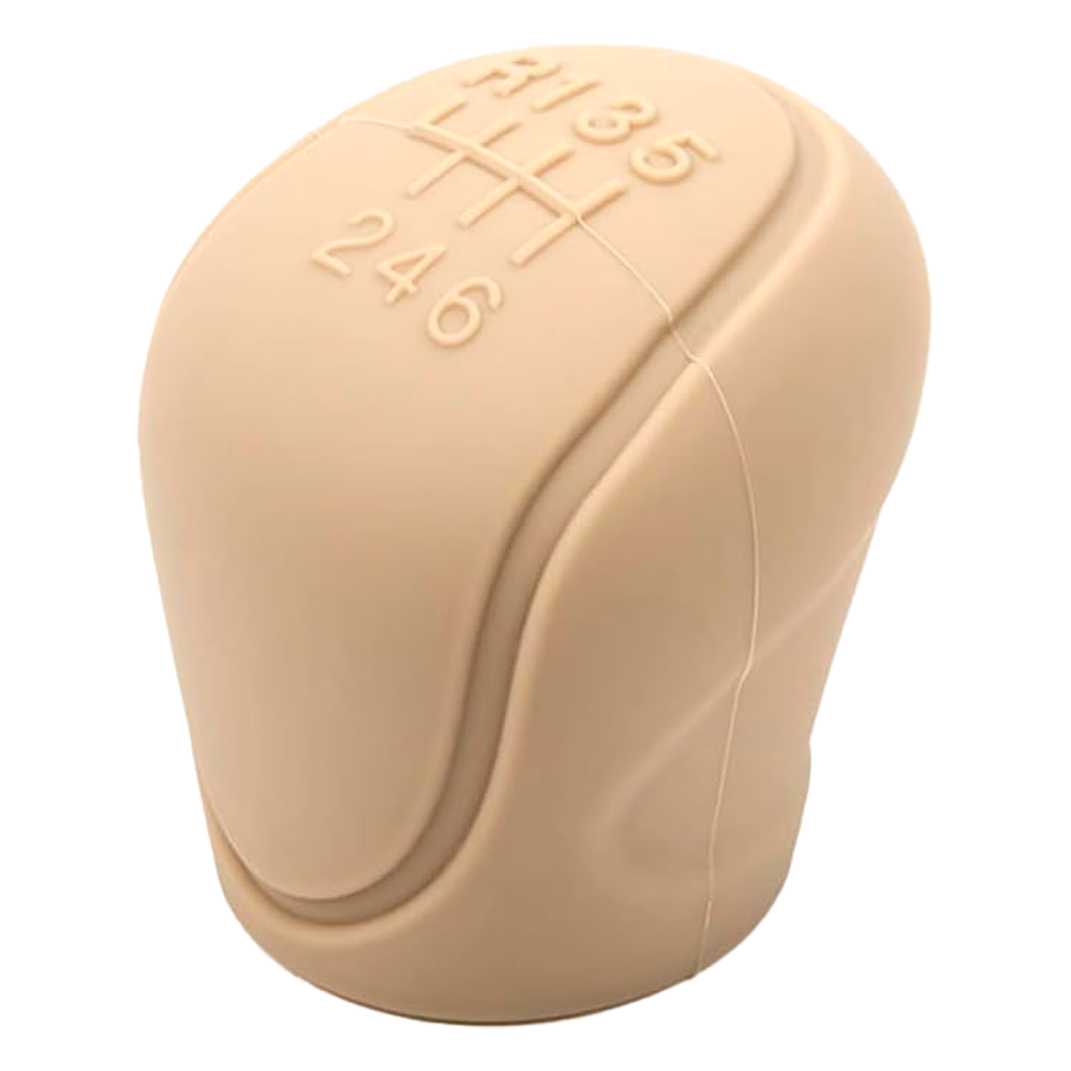 Funda Pomo Cambios Marcha Coche Silicona Suave 6 Marchas  Beige