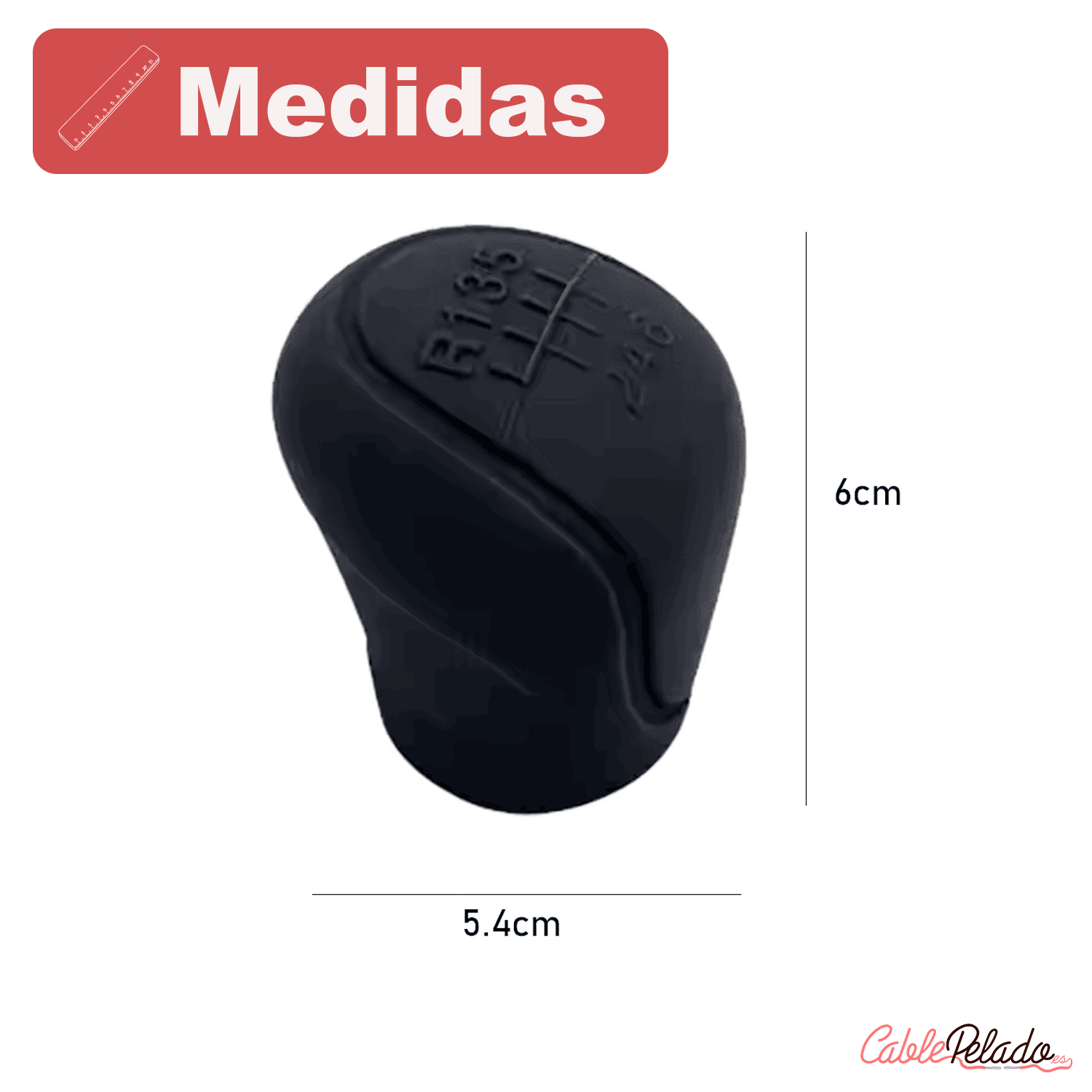 Funda Pomo Cambios Marcha Coche Silicona Suave 6 Marchas  Negro