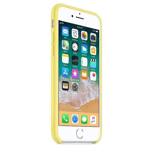 Funda silicona iphone 6/6s textura suave  Amarillo claro