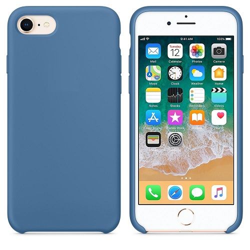 Funda silicona iPhone 7/8 textura suave  Azul vaquero