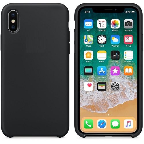 Funda silicona iphone XR textura suave  Negro